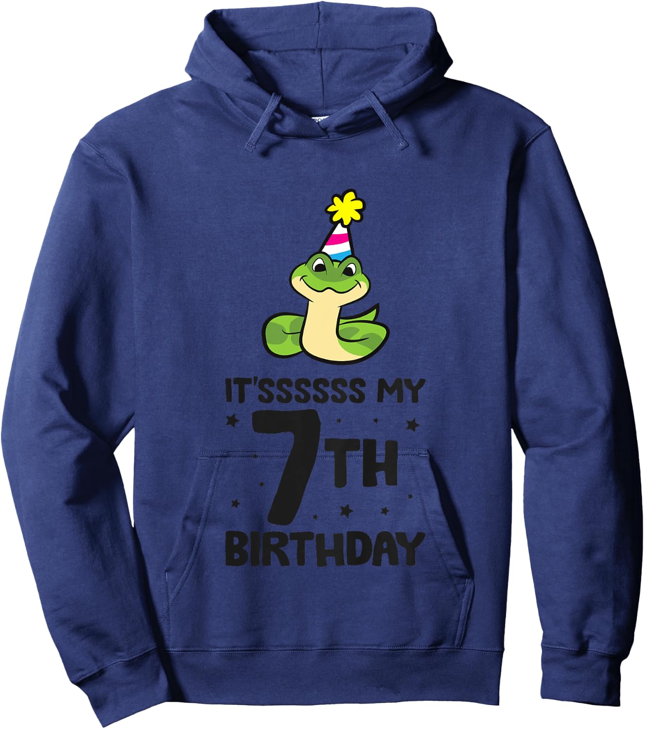 Snake Birthday It's My 7th Birthday Snake Hoodie - Hoodie | Navy