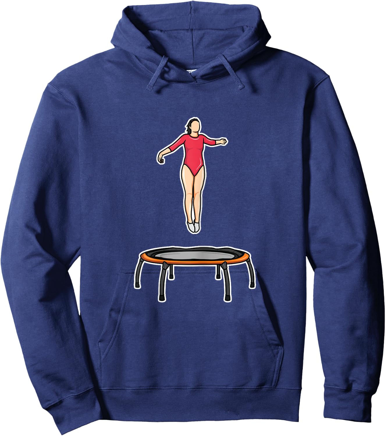 Trampolining Girl Drawing Trampoline Lover Hoodie - Hoodie | Navy