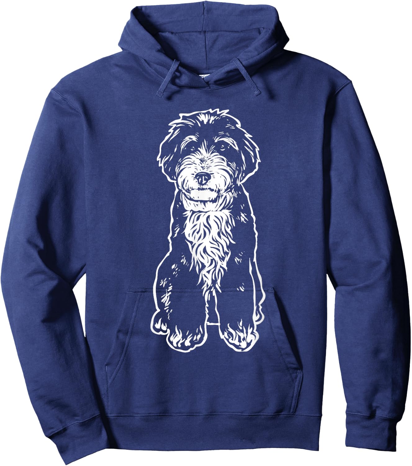Bernedoodle Dog Doodle Silhouette, Bernedoodle Hoodie - Hoodie | Navy