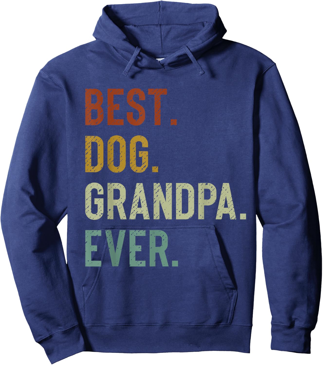 Best Dog Grandpa Ever Vintage Retro Grandpaw Hoodie - Hoodie | Navy