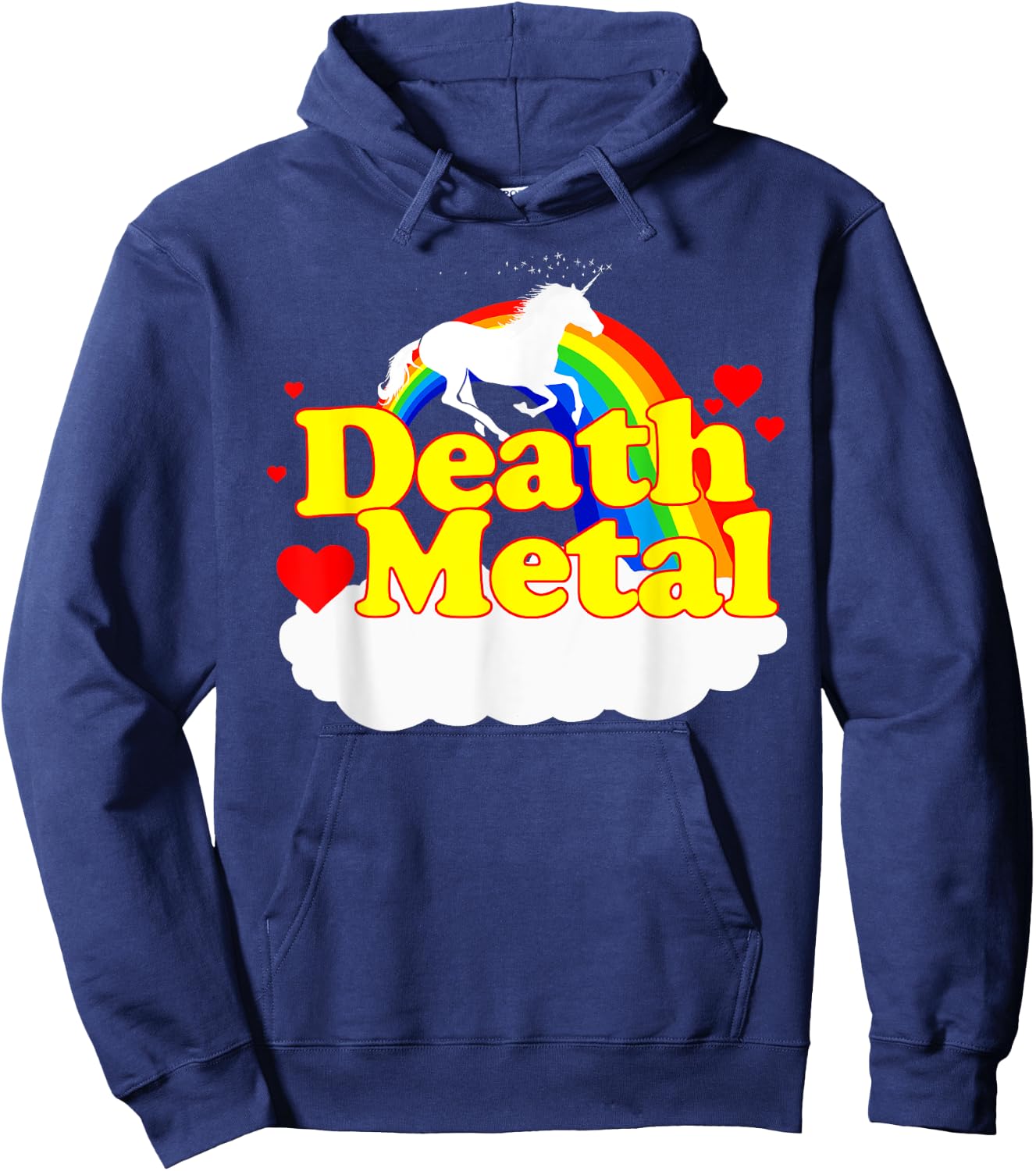 Death Metal Unicorn Hoodie - Hoodie | Navy