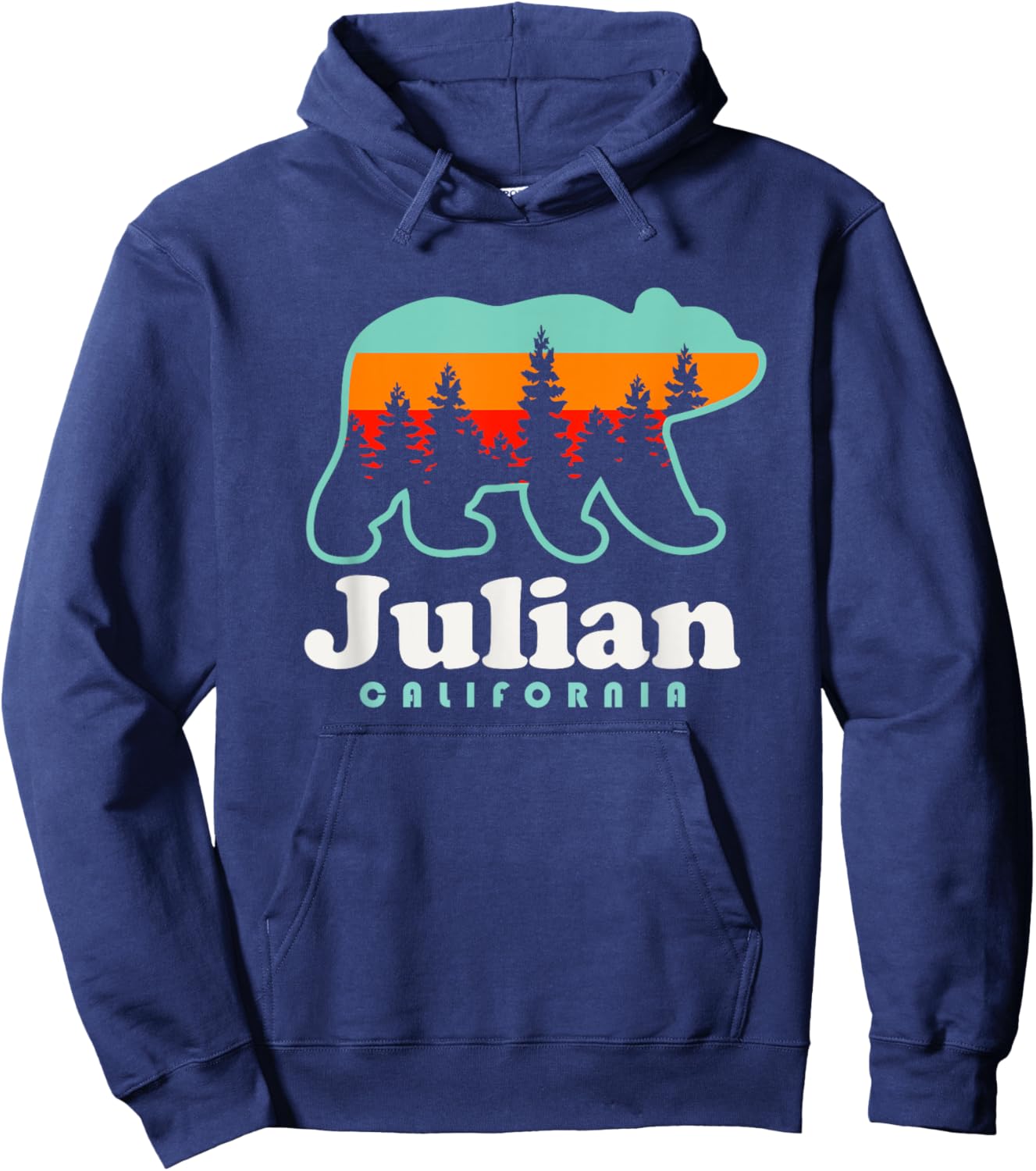 Julian California Mountains Bear Retro Outdoors Hoodie - Hoodie | Navy