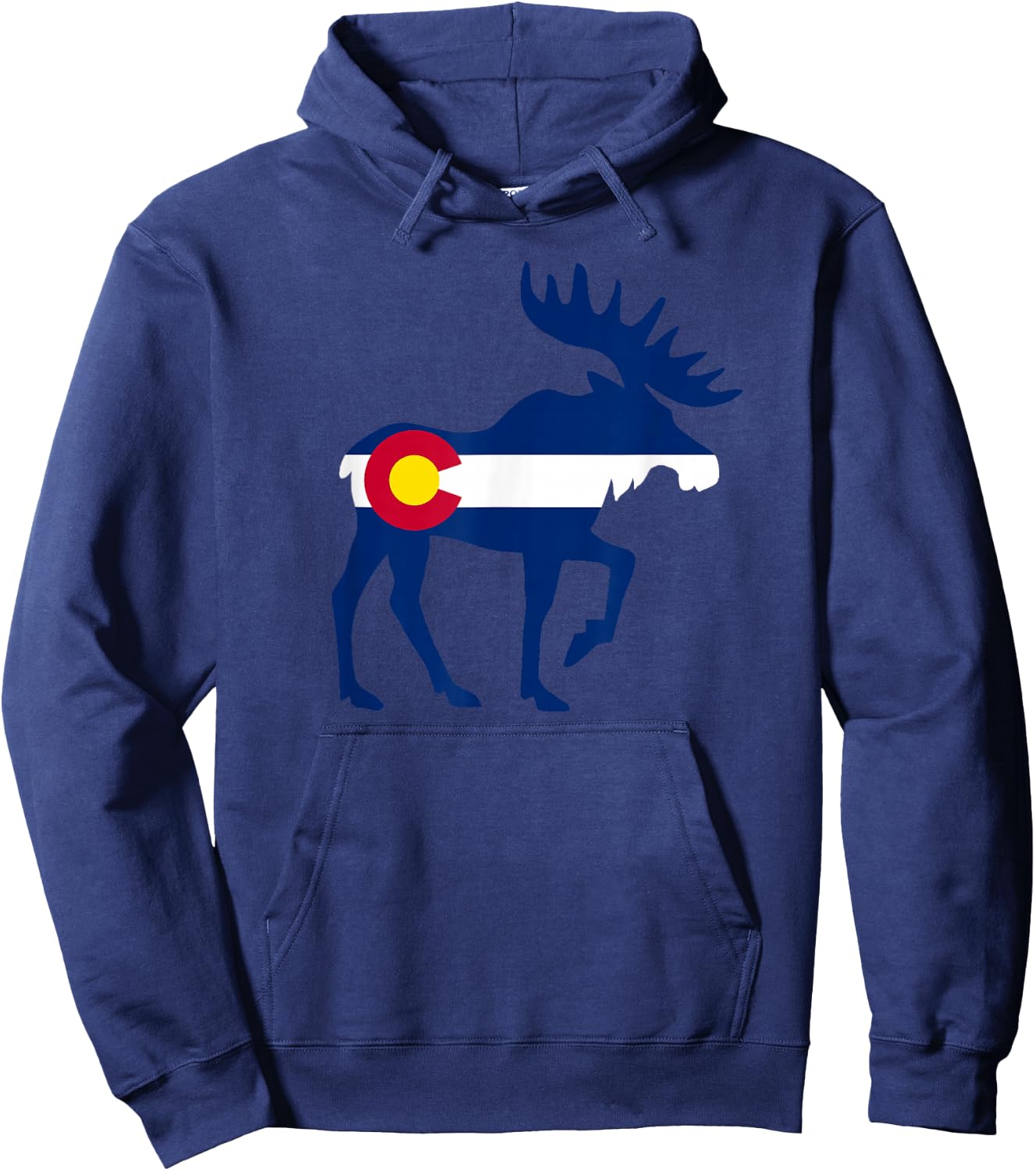 Colorado Flag Moose Colorado Flag Hoodie - Hoodie | Navy