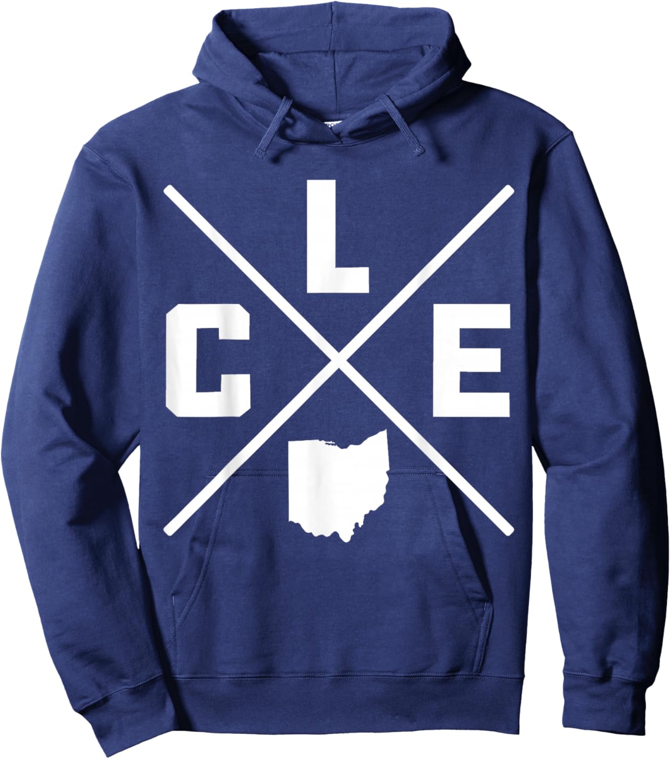 Cleveland Ohio CLE State Map Vintage Pride Hoodie - Hoodie | Navy