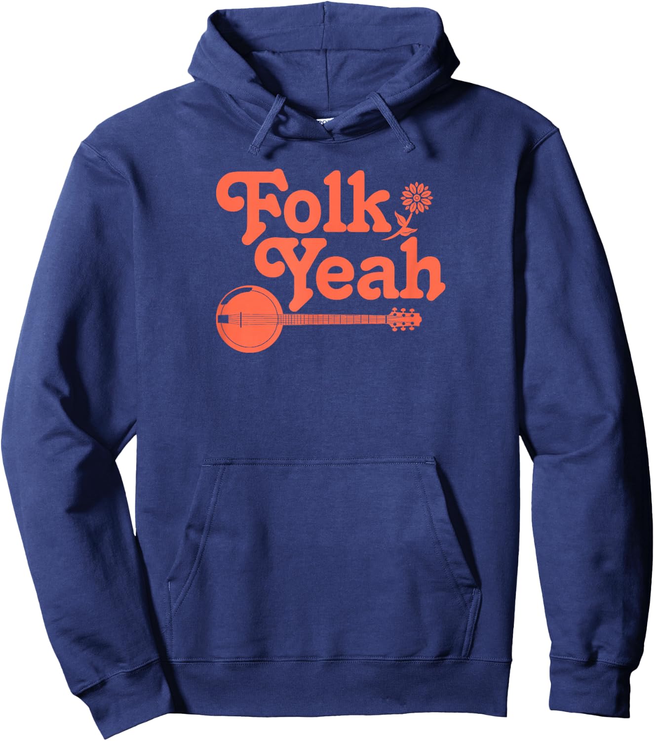 Folk Yeah Vintage Retro Folk Music Hippie Hoodie - Hoodie | Navy