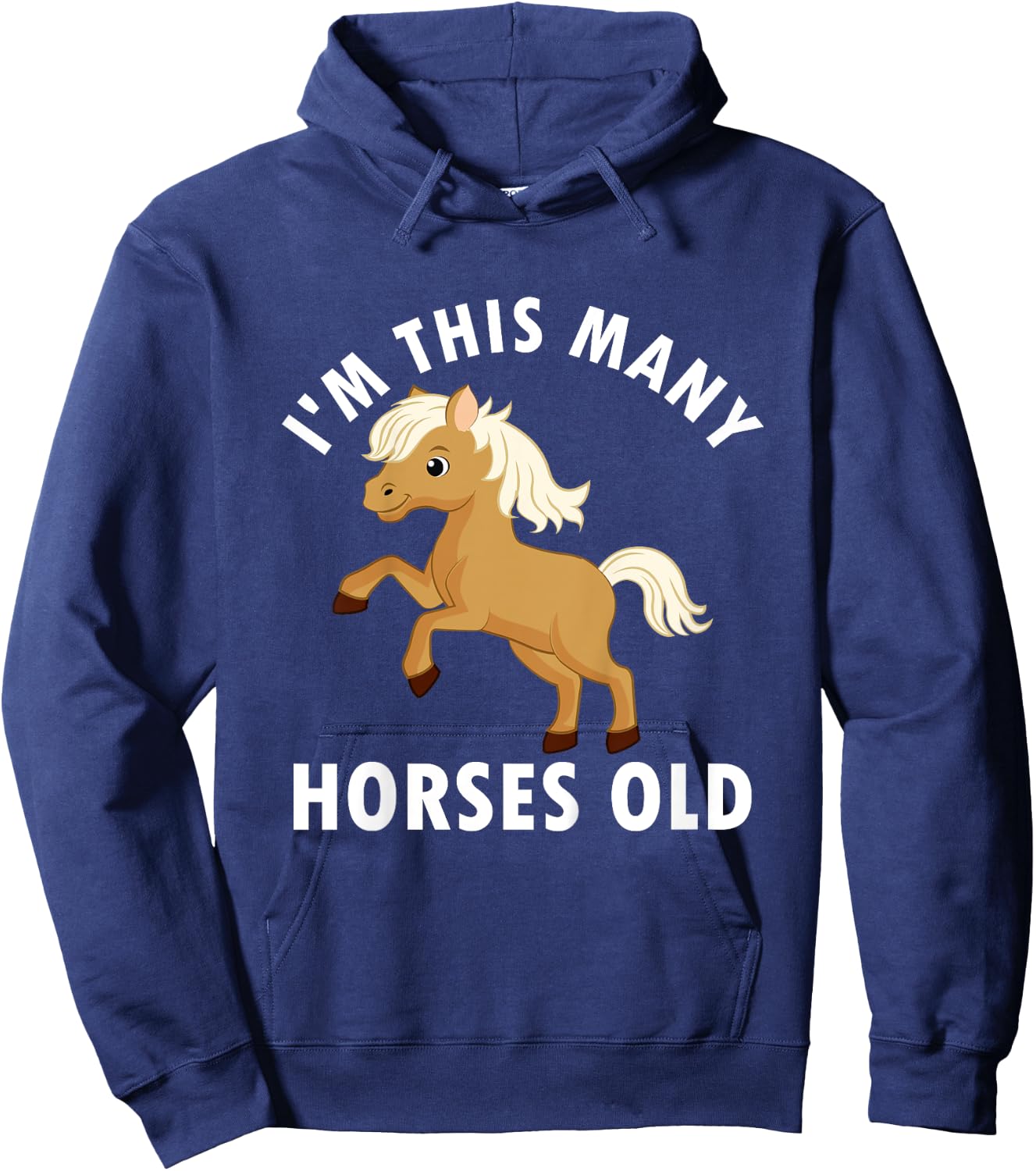 Kids 1 Year Old Girl Horses Old 1st Birthday Hoodie - Hoodie | Navy