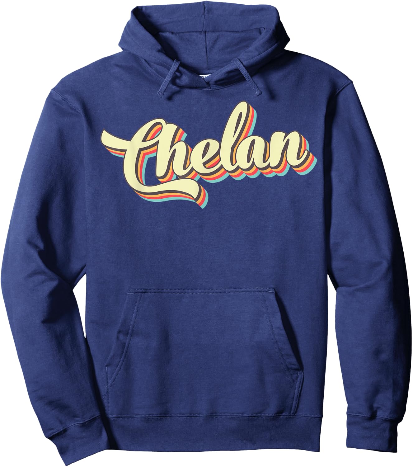 Chelan Retro Art Baseball Font Vintage Hoodie - Hoodie | Navy