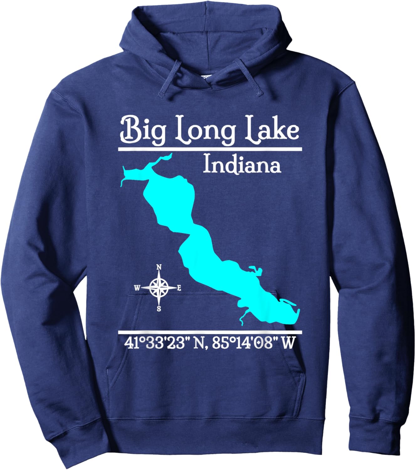 Big Long Lake - Indiana Hoodie - Hoodie | Navy