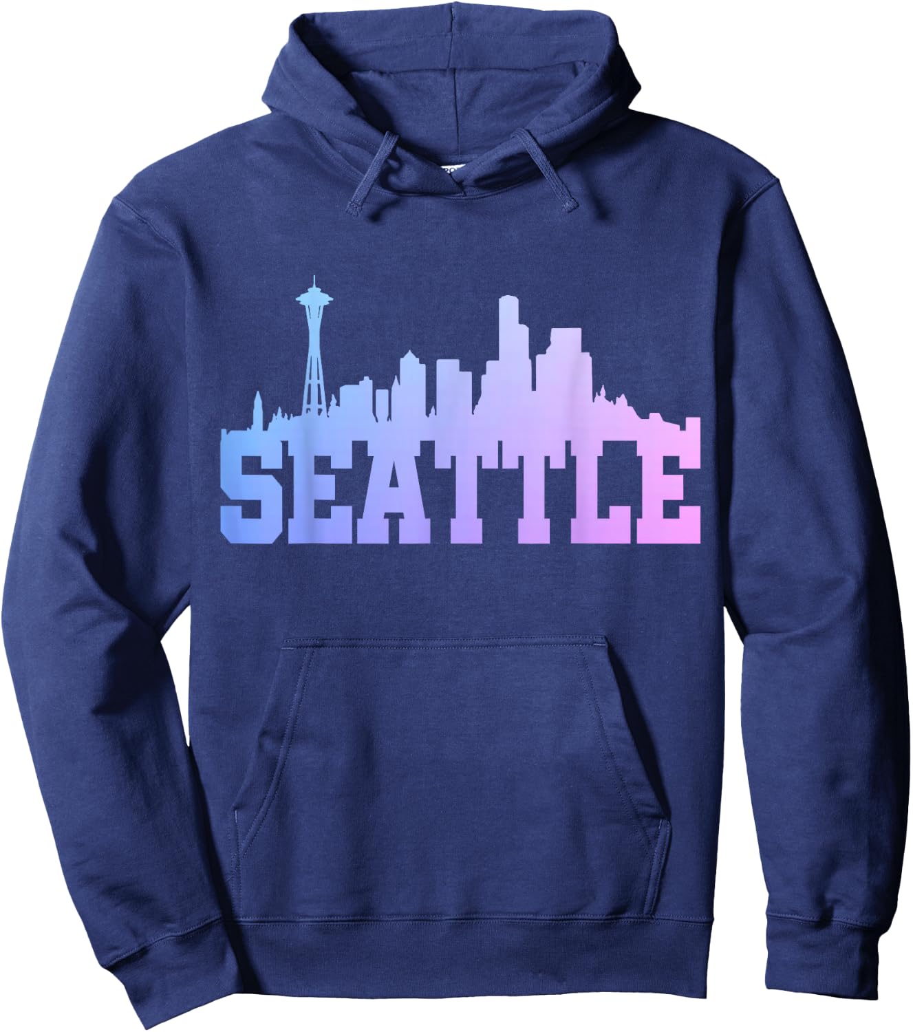 Seattle Washington Skyline Hoodie - Hoodie | Navy