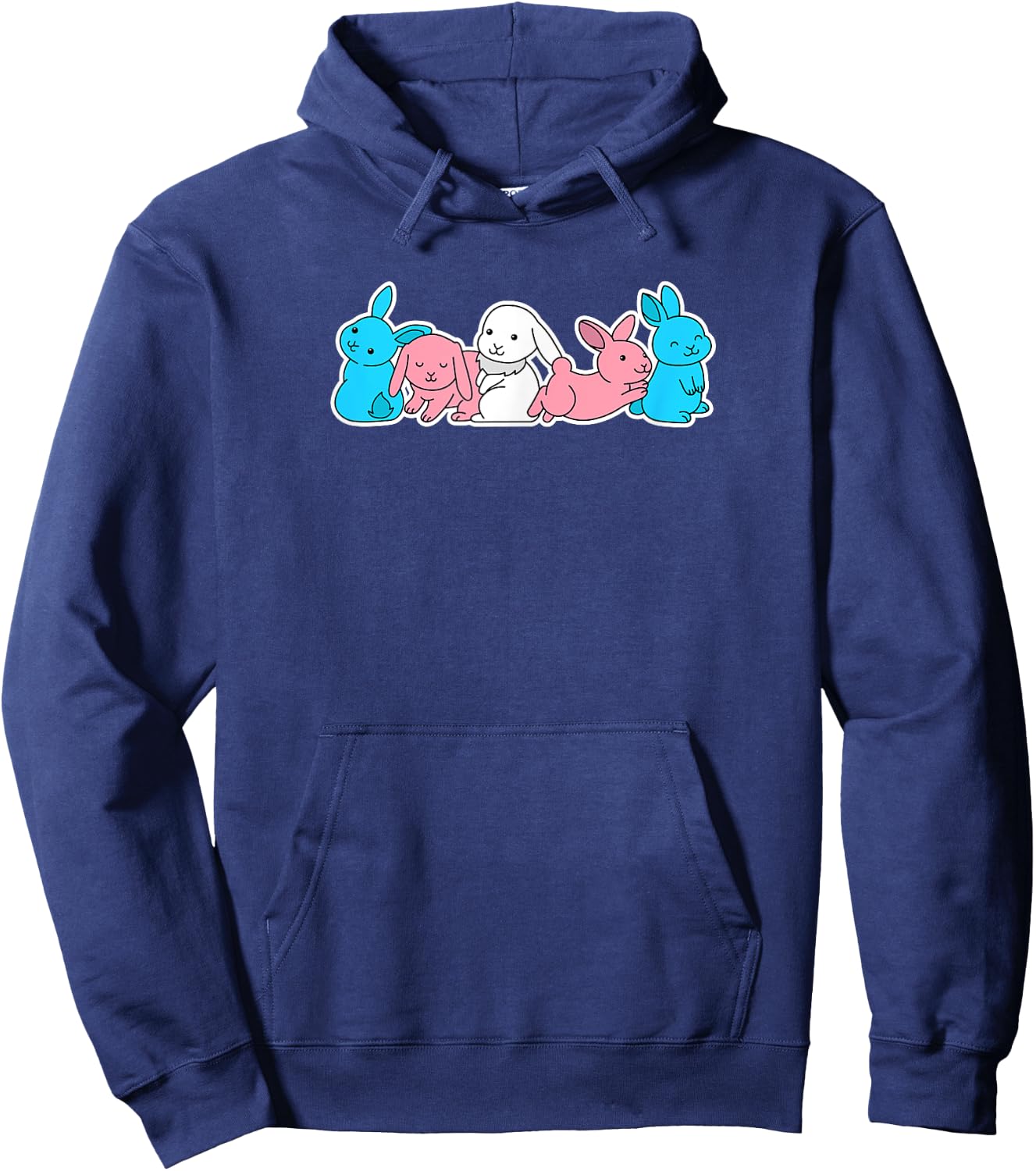 Trans Flag Bunny Design for proud Trans People Hoodie - Hoodie | Navy