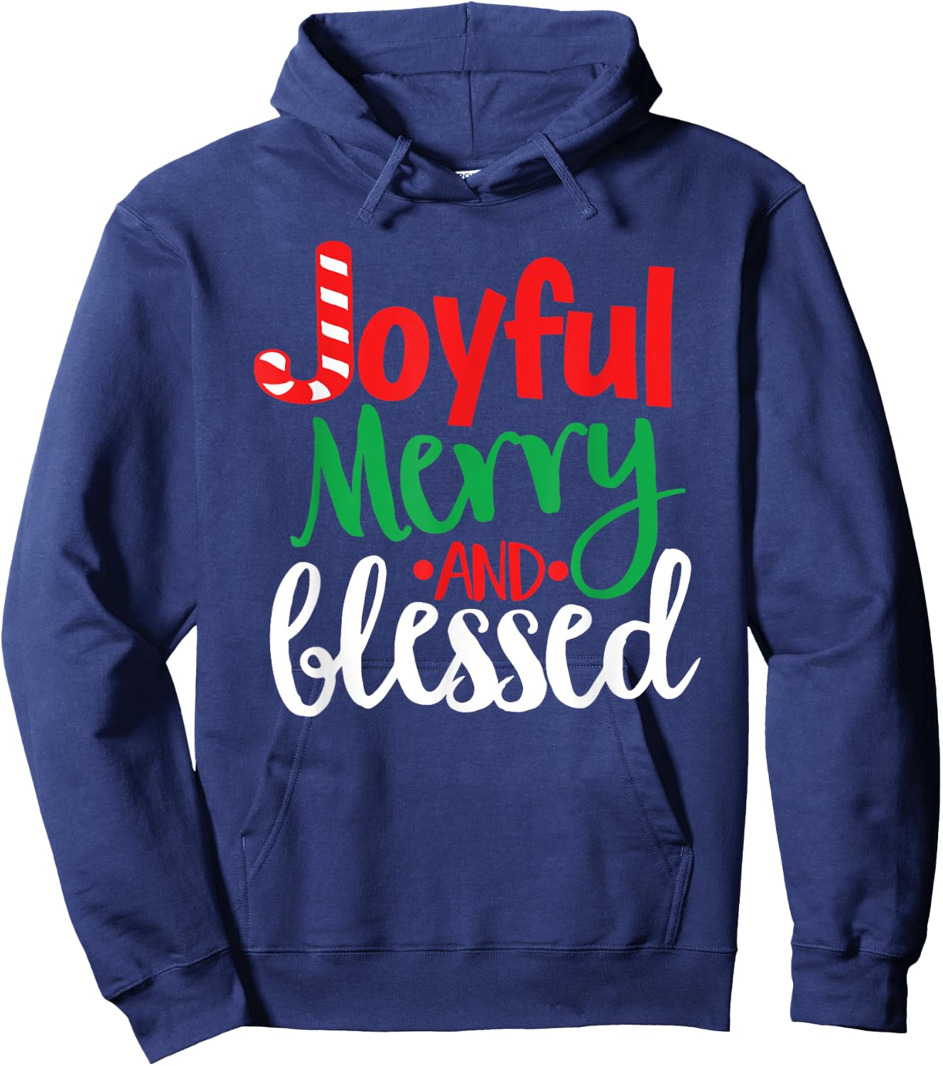 Joyful Merry and Blessed Hoodie - Hoodie | Navy
