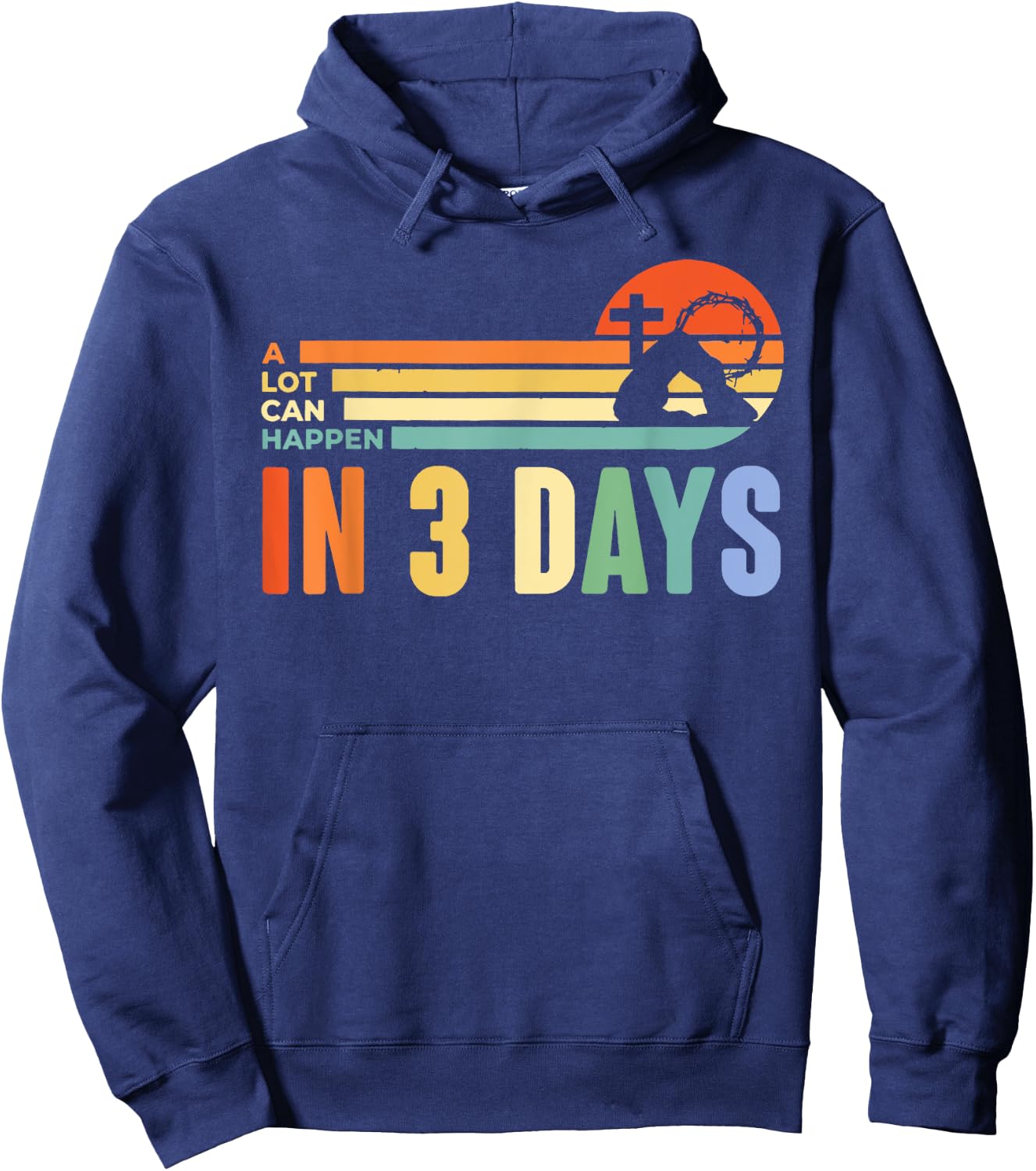 A Lot Can Happen in 3 Days Retro Vintage Sunset Hoodie - Hoodie | Navy