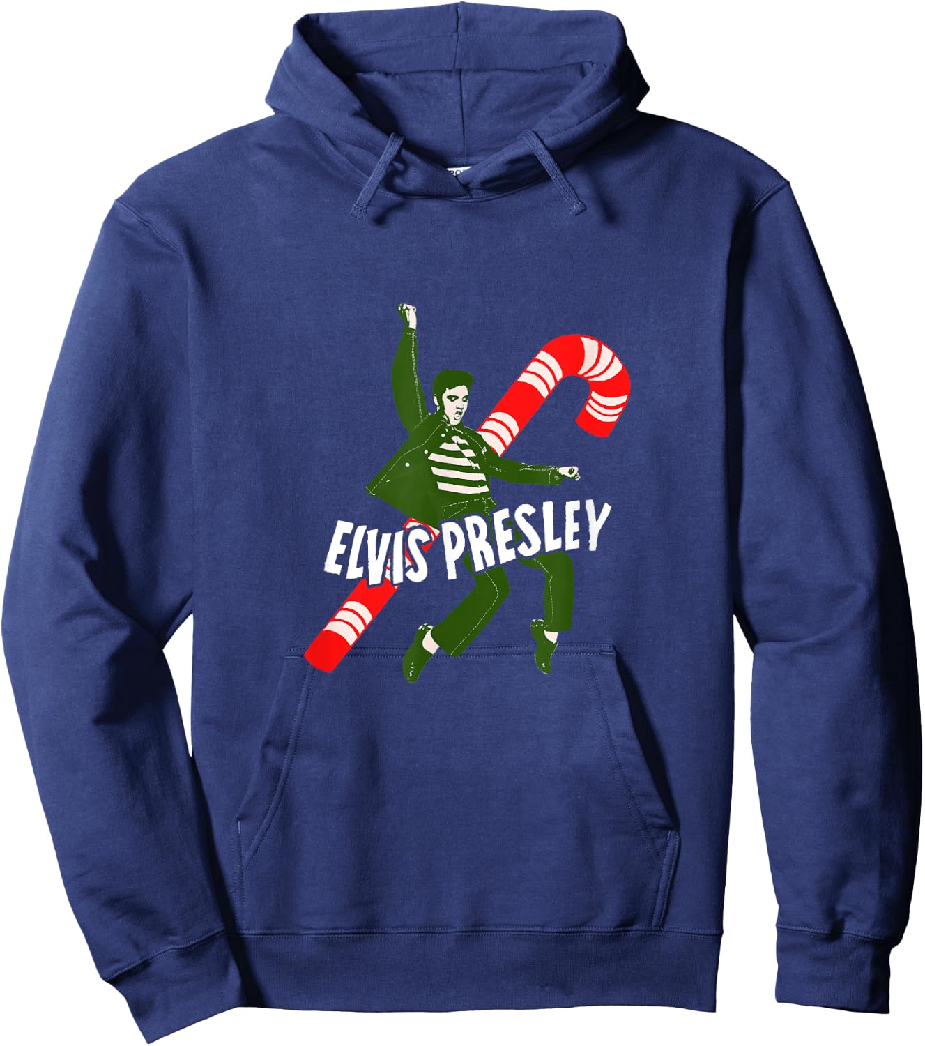 Elvis Candy Cane Hoodie - Hoodie | Navy