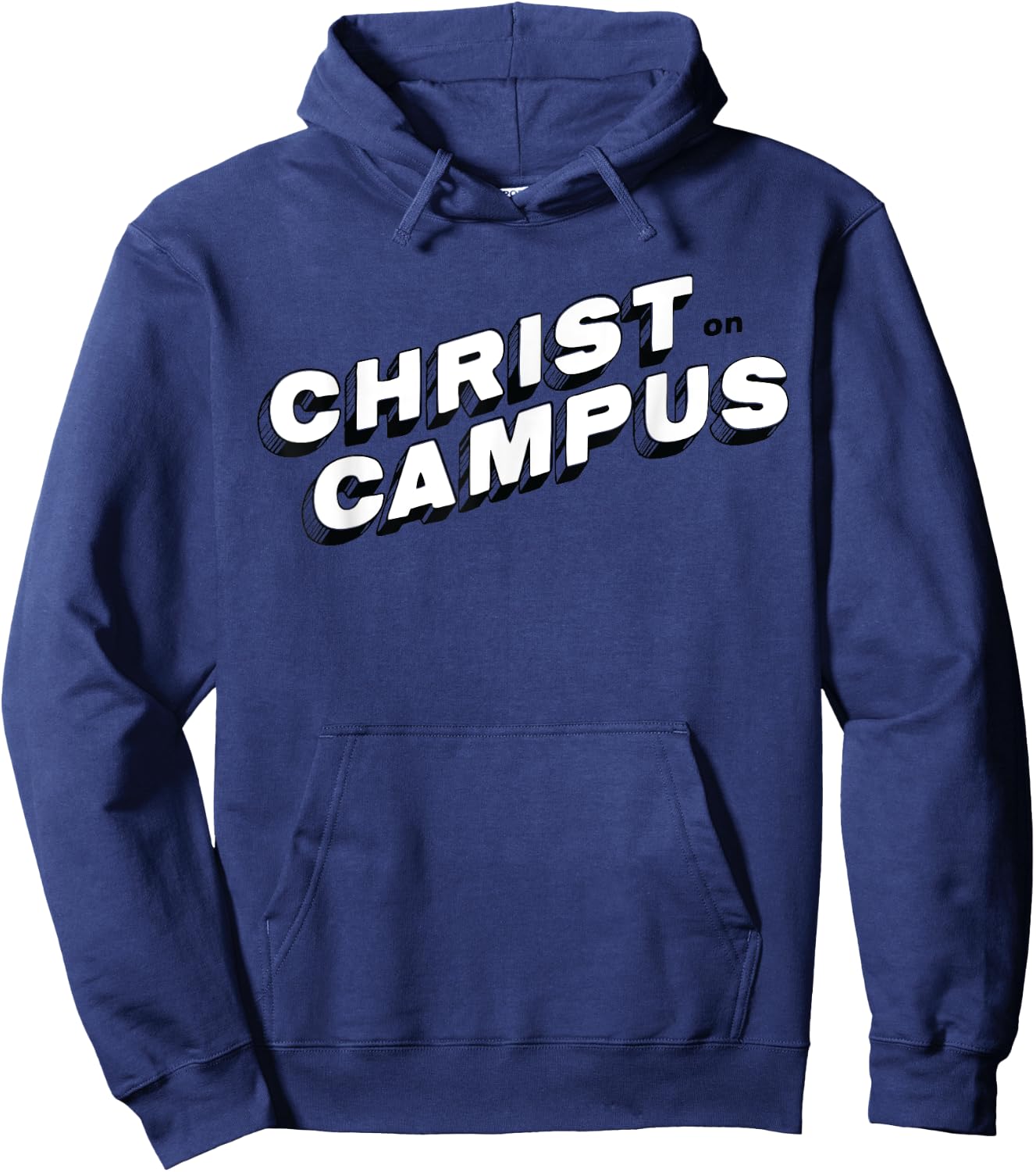 Christ on Campus- White Logo Hoodie - Hoodie | Navy