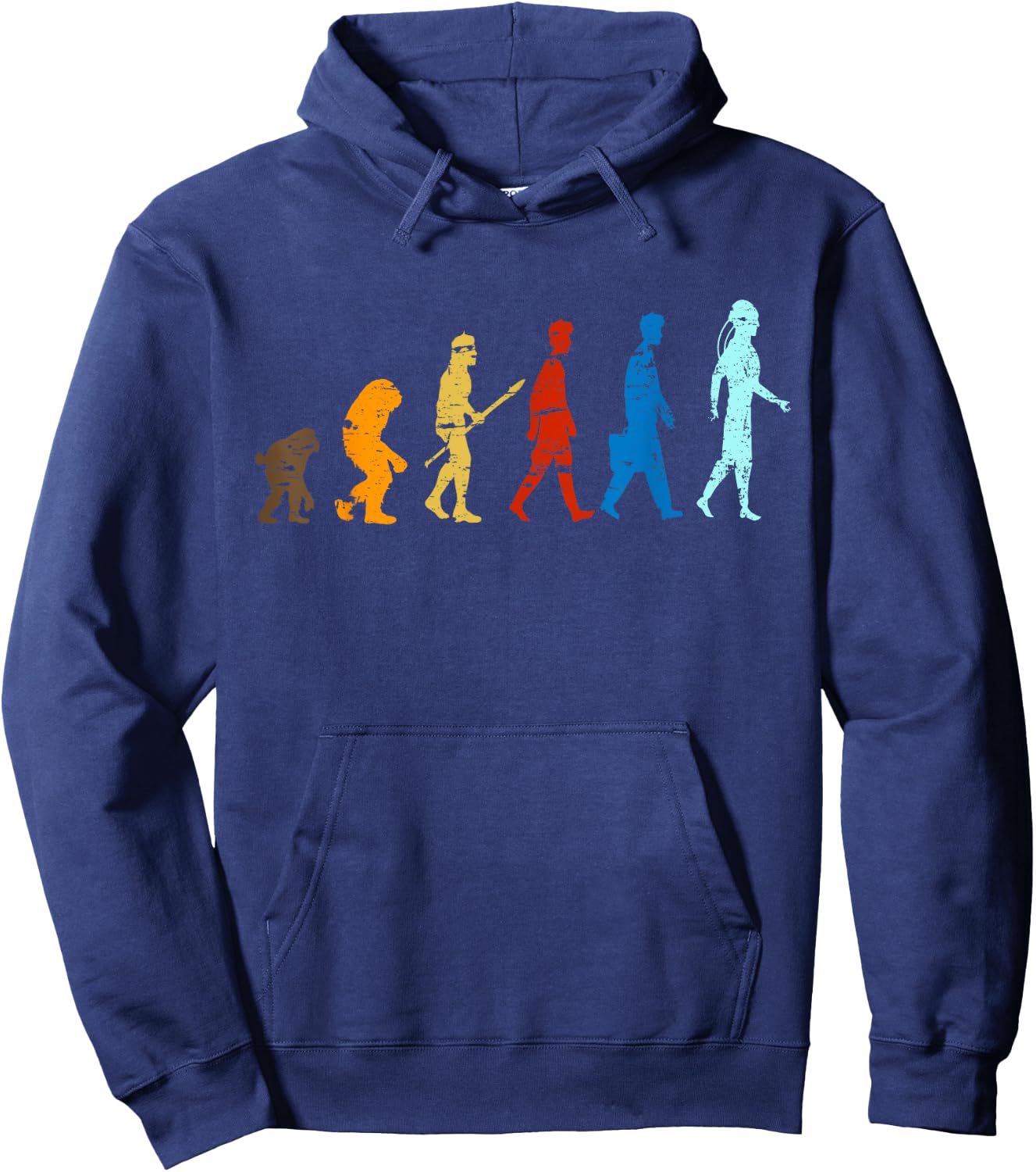 Funny Evolution Human From Ape to Robot A.I Hoodie - Hoodie | Navy