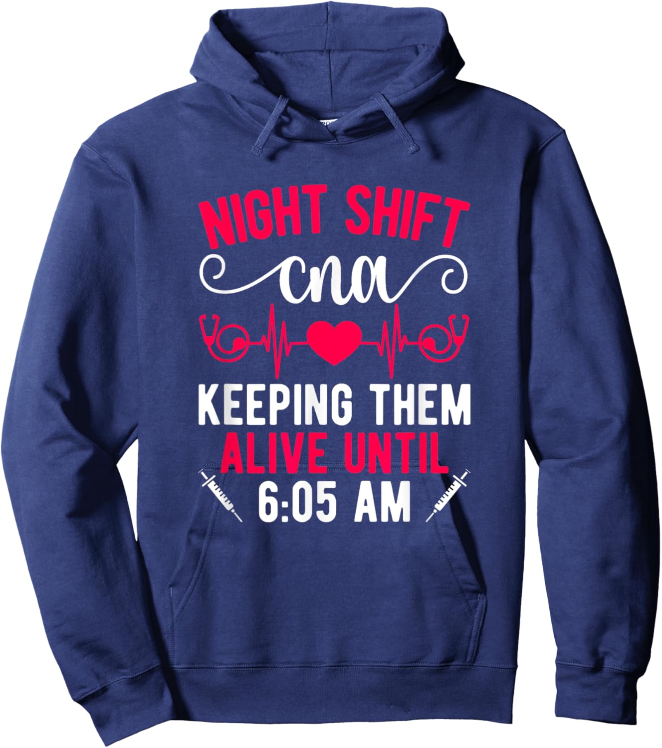 Night Shift CNA Funny Night Shift CNA Nurse Hoodie - Hoodie | Navy