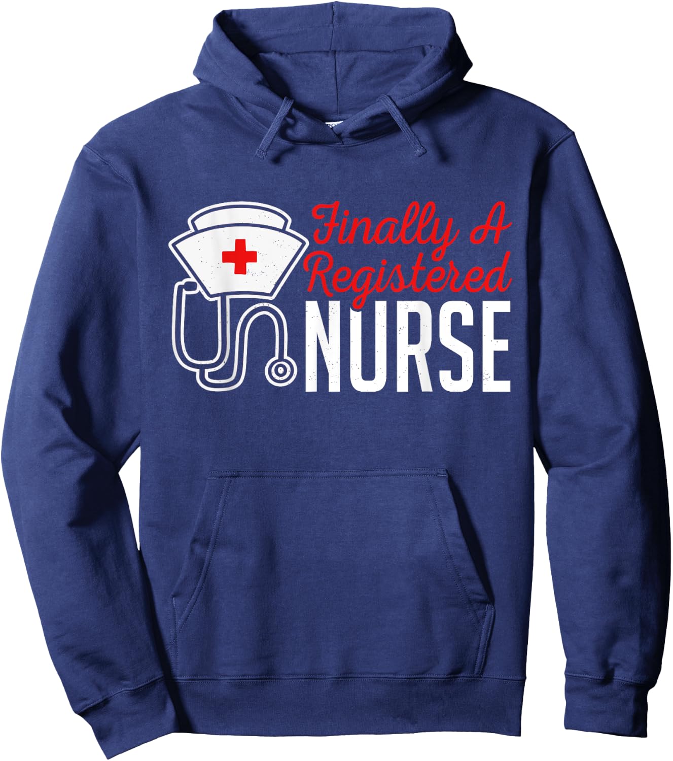 Nursing Finally A RN Registered Nurse Hoodie - Hoodie | Navy