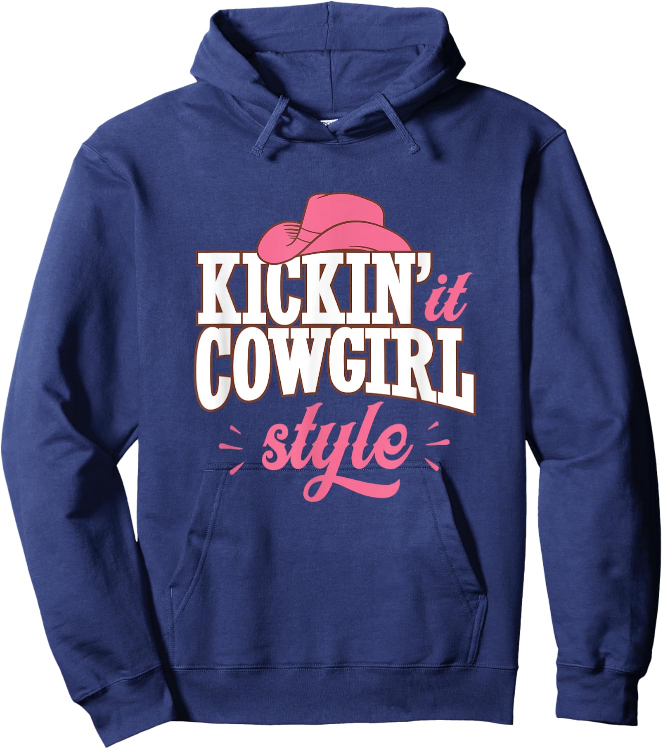 Cowgirl Style Country Western Rodeo Women Girls Hoodie - Hoodie | Navy