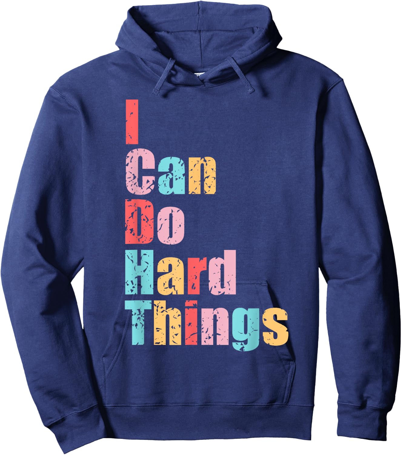 I Can Do Hard Things Vest Workout Summer Casual Hoodie - Hoodie | Navy