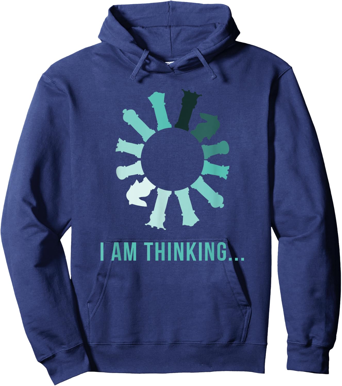 Funny Chess Chess Player Thinking Hoodie - Hoodie | Navy