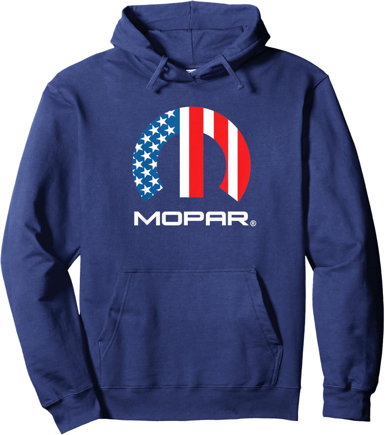 Mopar American Flag White Logo Hoodie - Hoodie | Navy