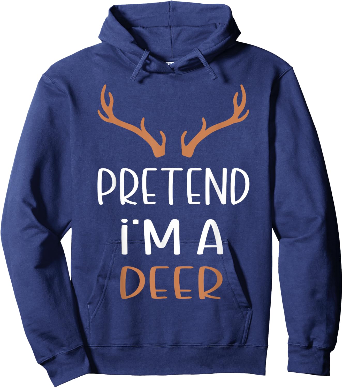 Pretend I'm A Deer Lazy Halloween Costume Hoodie - Hoodie | Navy
