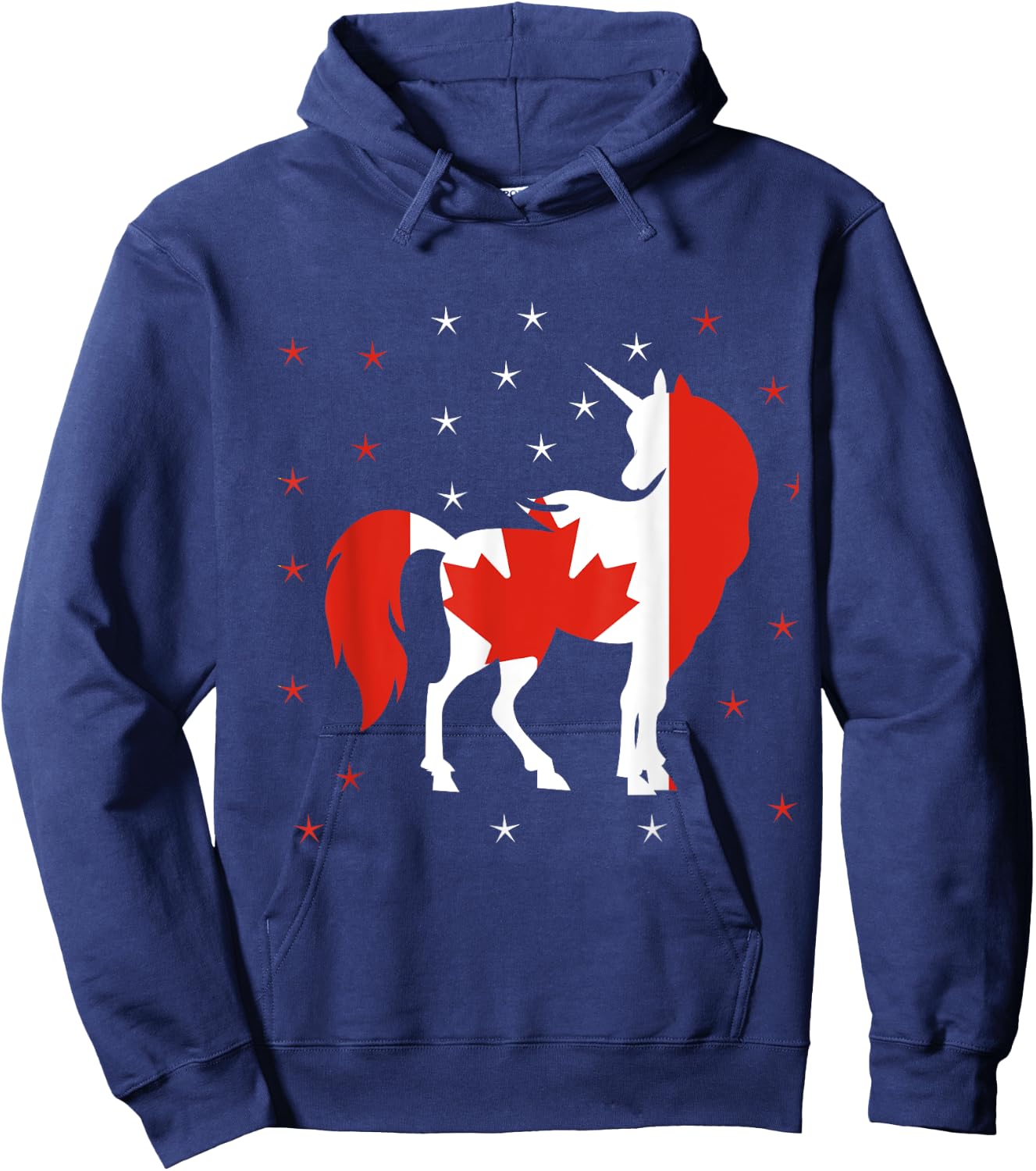 Unicorn Canada Flag Canadian Hoodie - Hoodie | Navy