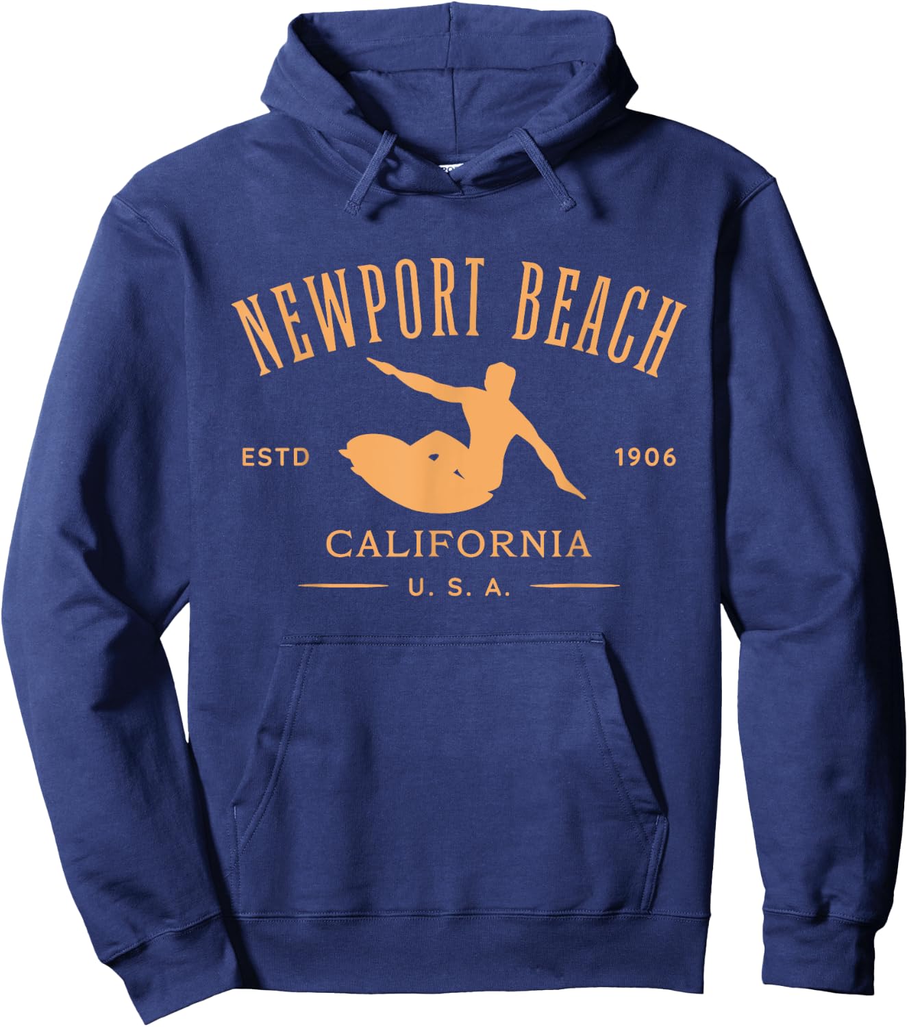 Newport Beach California Surf Design Hoodie - Hoodie | Navy