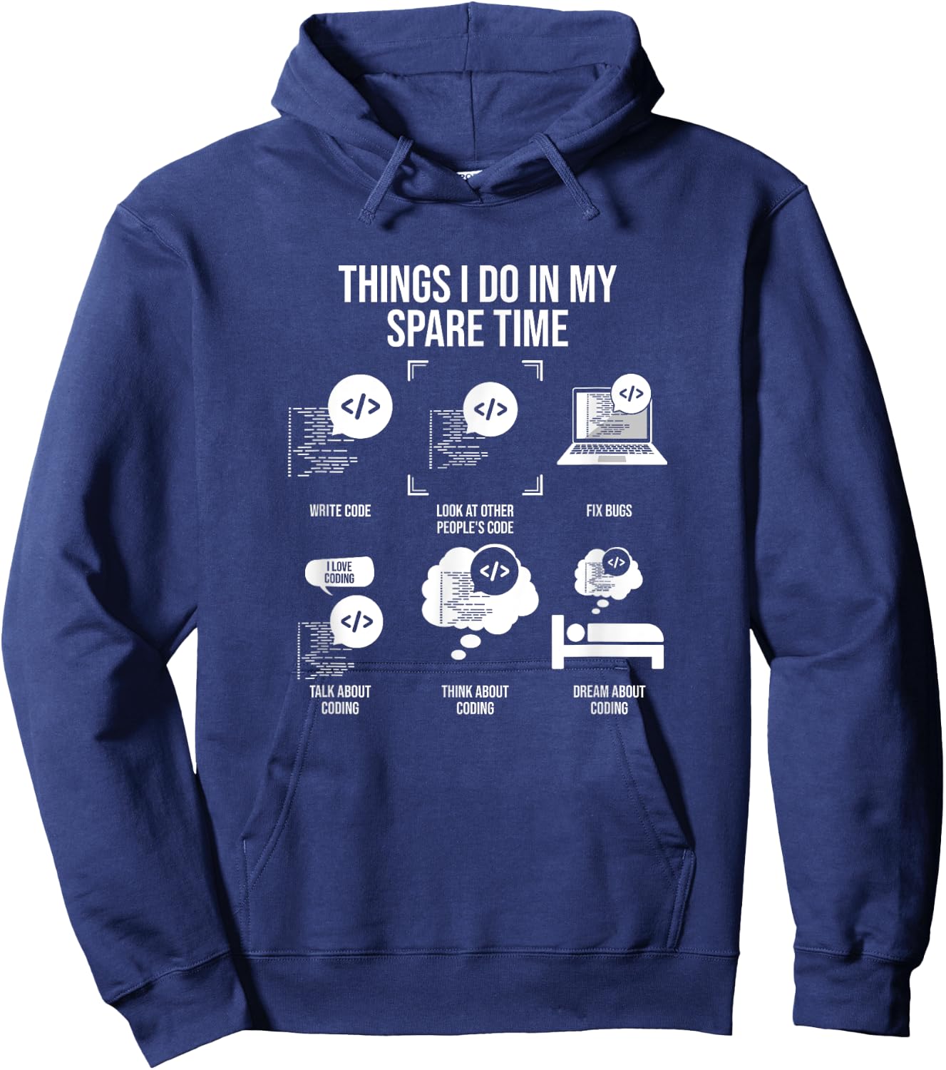 Things I Do In My Spare Time, Funny Coder Hoodie - Hoodie | Navy