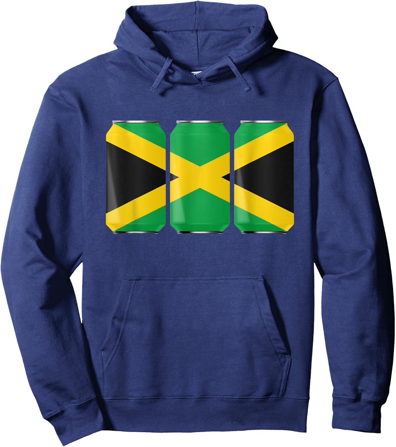 Patriotic Beer Cans Jamaica w/ Jamaican Flag Hoodie - Hoodie | Navy