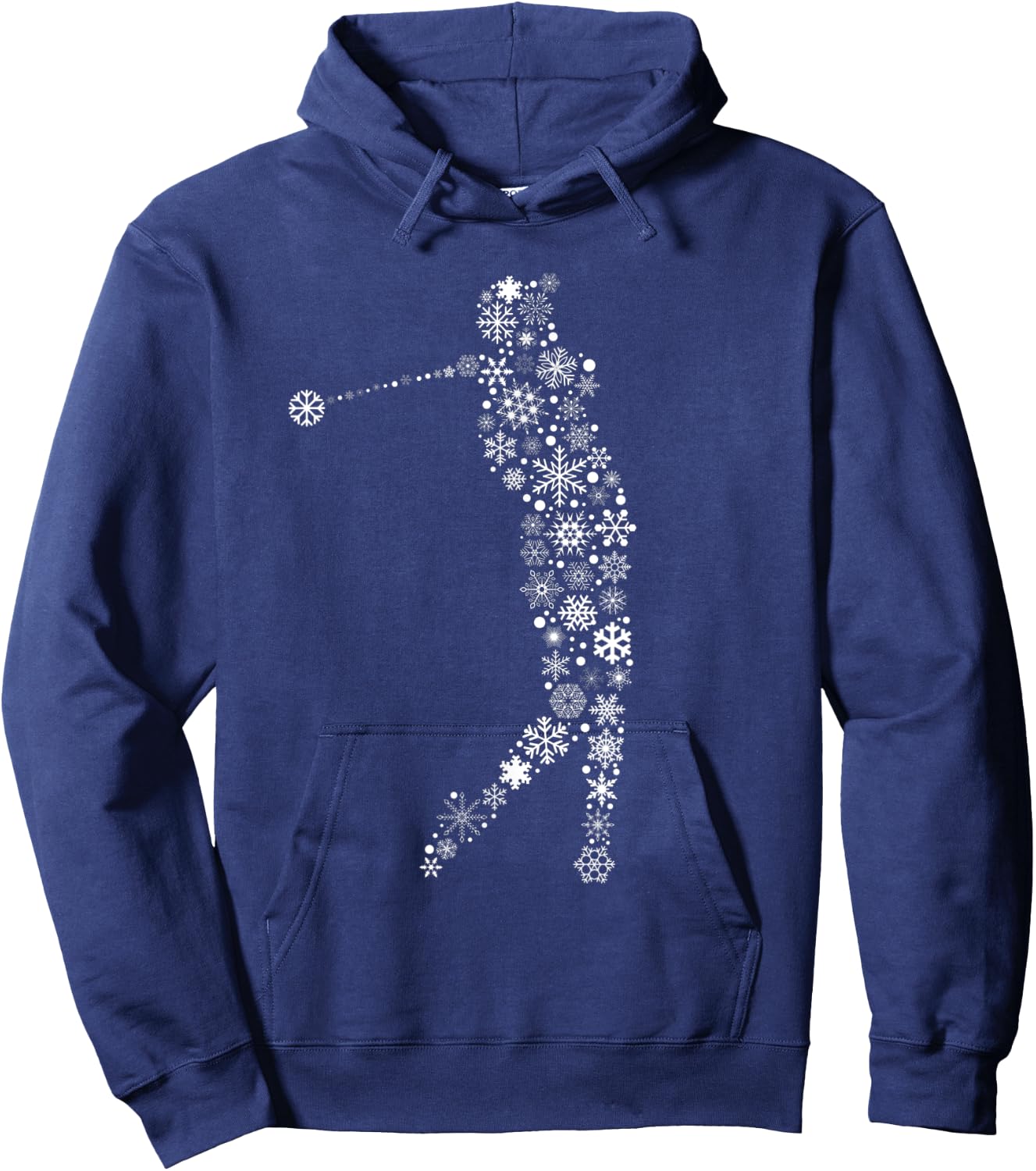 Christmas Golfer Golf Player Golfing Snowflake Hoodie - Hoodie | Navy
