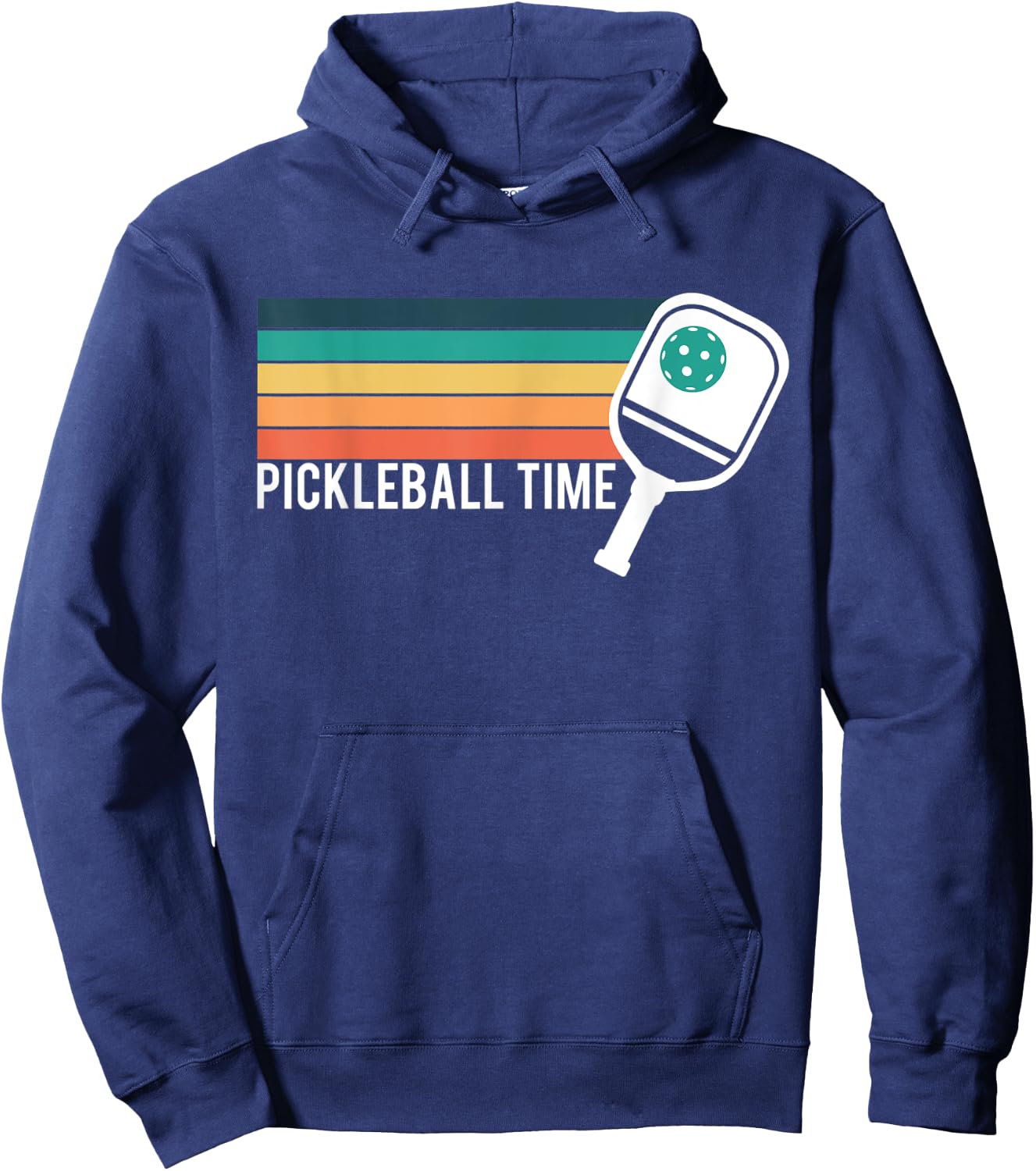 Vintage Retro Pickleball Time Pickleball Player Hoodie - Hoodie | Navy