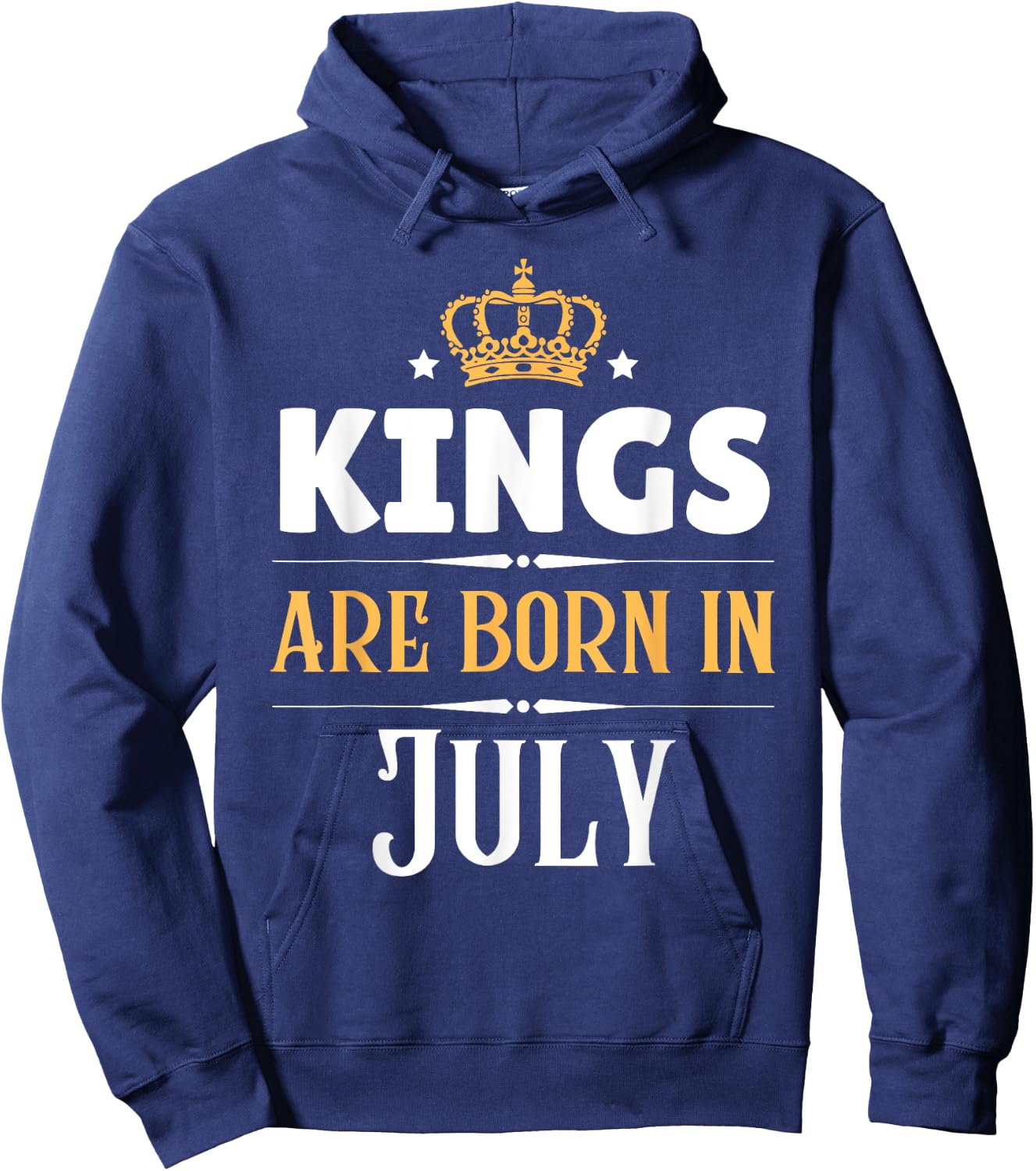 Kings Are Born in July Birthday Crown Hoodie - Hoodie | Navy