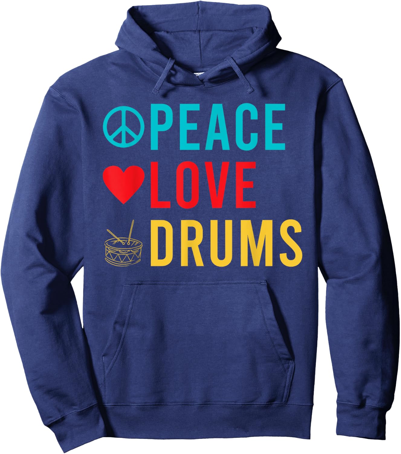 Peace Love Drums Drummer Hoodie - Hoodie | Navy