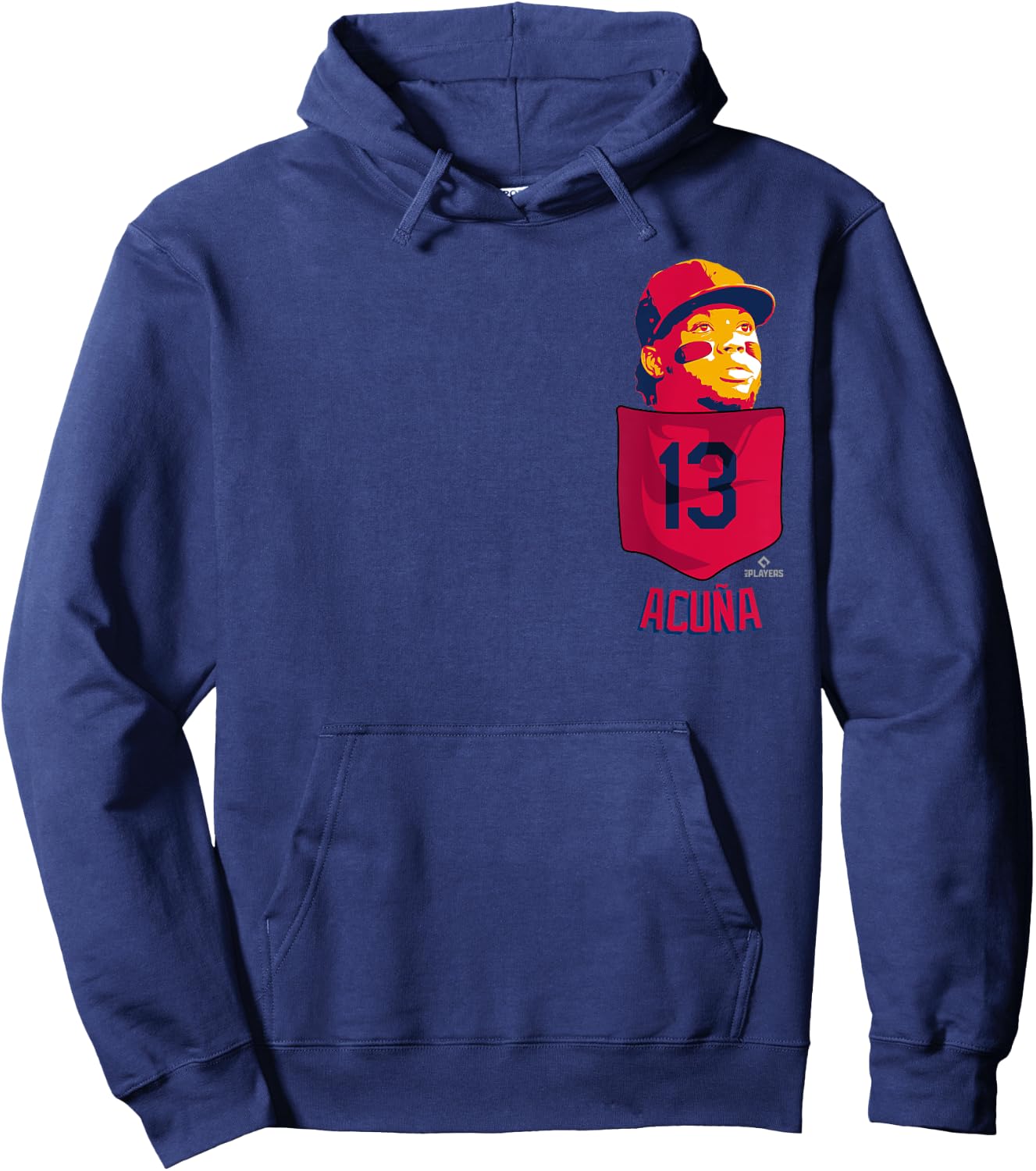 Ronald Acuna Jr. Atlanta Baseball Pocket MLBPA Hoodie - Hoodie | Navy