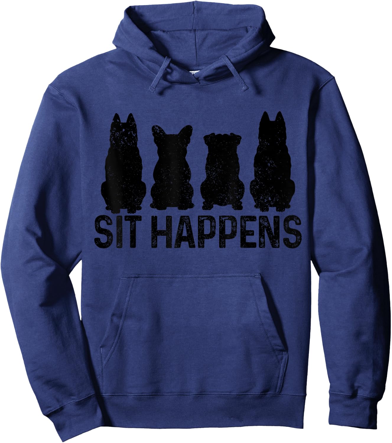 Sit Happens Dog Training Trainer Funny Dog Hoodie - Hoodie | Navy