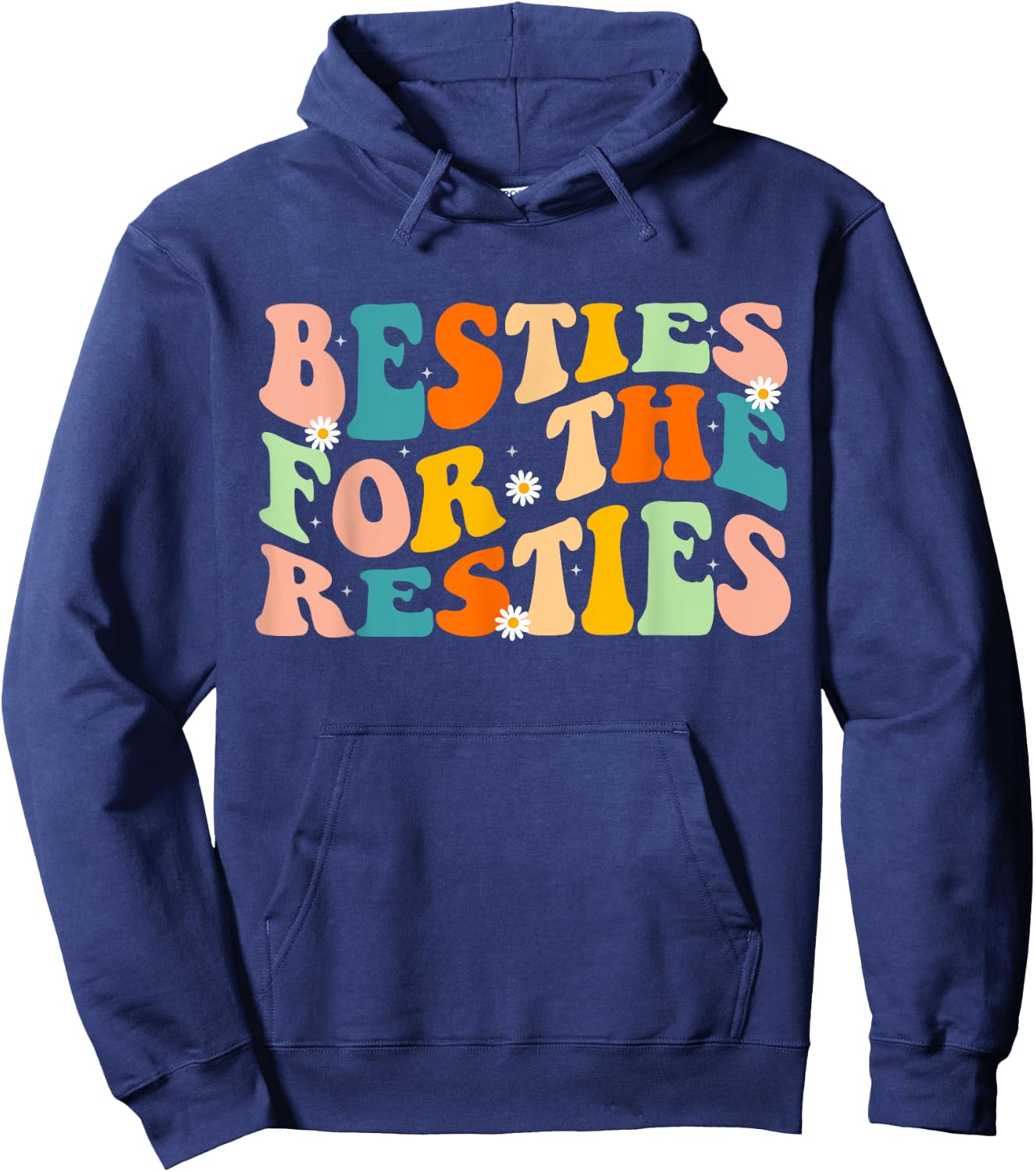 Besties for the Resties Groovy Matching Hoodie - Hoodie | Navy