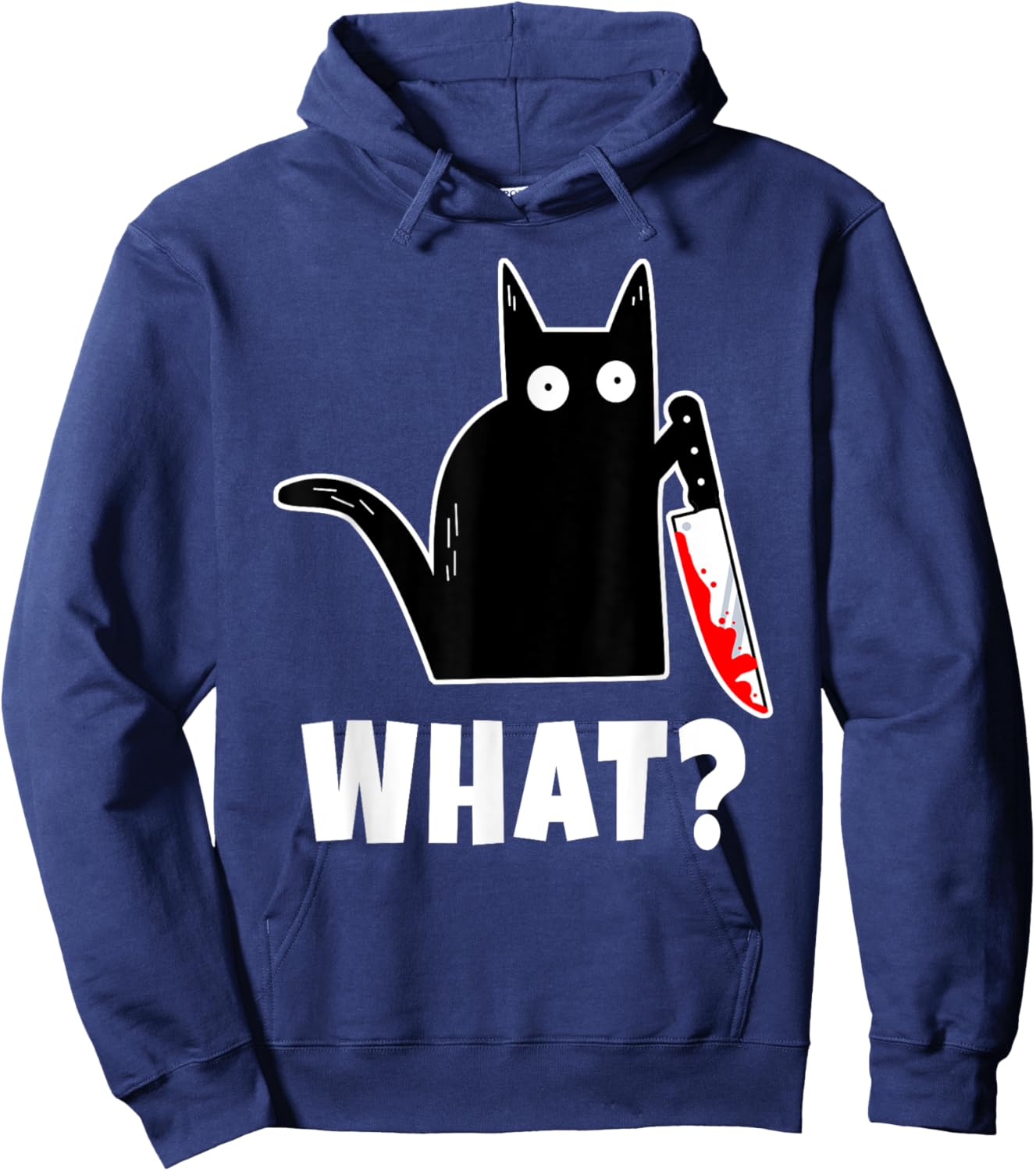 Halloween Costume: Murderous Cat Bloody Knife & Hoodie - Hoodie | Navy
