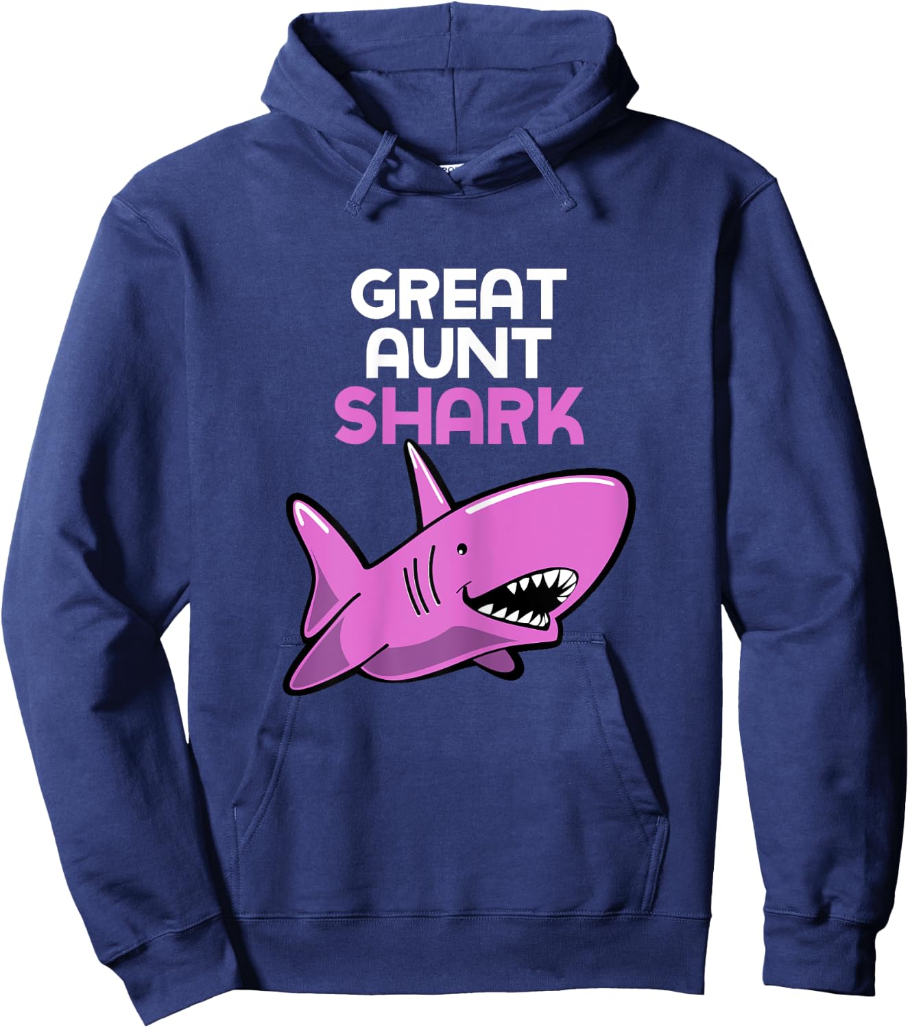 Great Aunt Shark Funny Family Hoodie - Hoodie | Navy