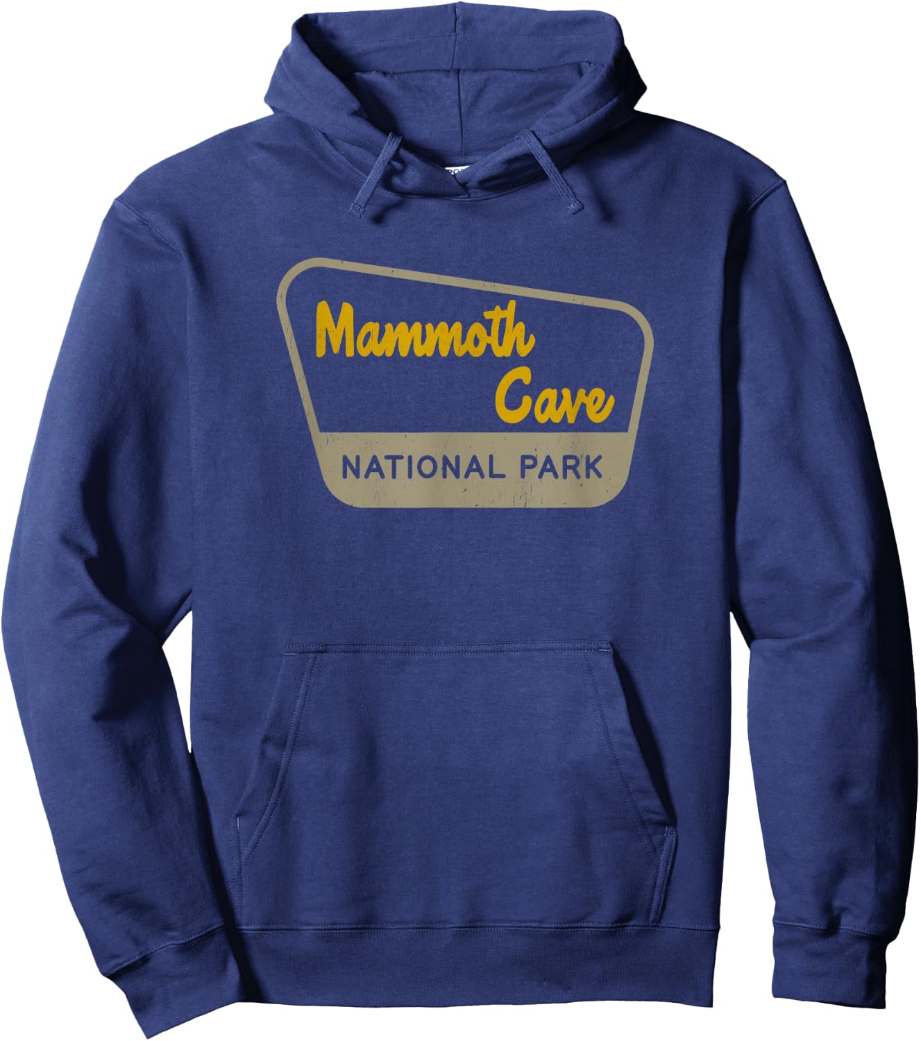 Mammoth Cave National Park Retro Two-Tone Sign Hoodie - Hoodie | Navy