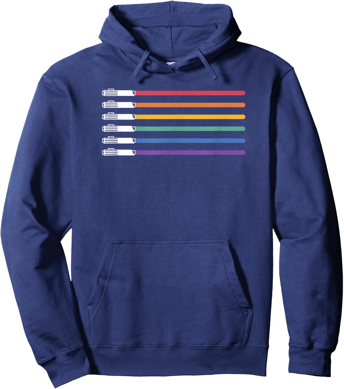 Star Wars Lightsabers Rainbow Flag Logo Hoodie - Hoodie | Navy
