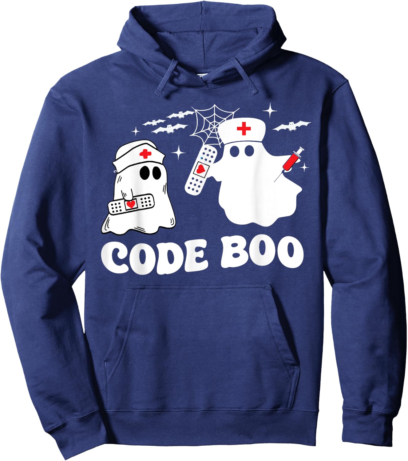 Code Boo Spooky Respiratory Therapist Halloween Hoodie - Hoodie | Navy
