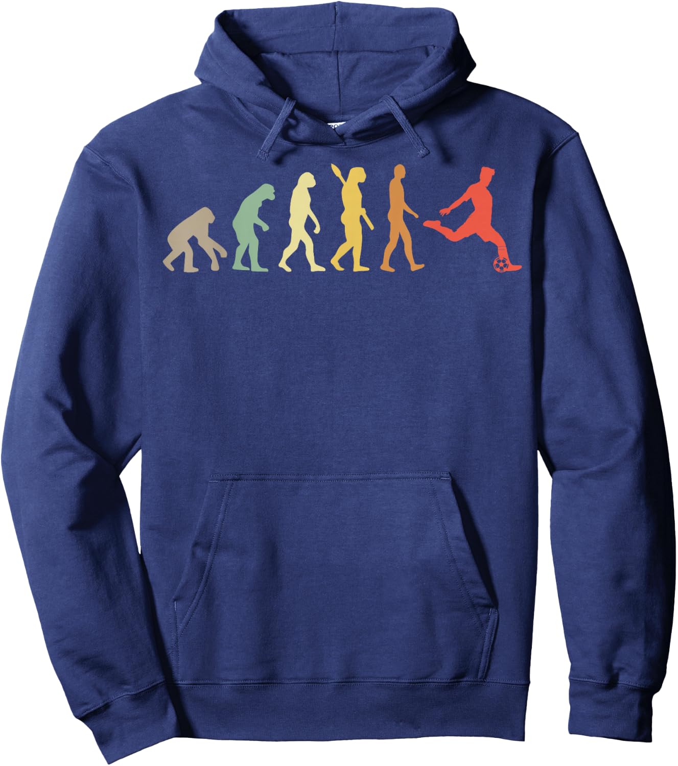 Retro Soccer Evolution of Man Athlete Hoodie - Hoodie | Navy