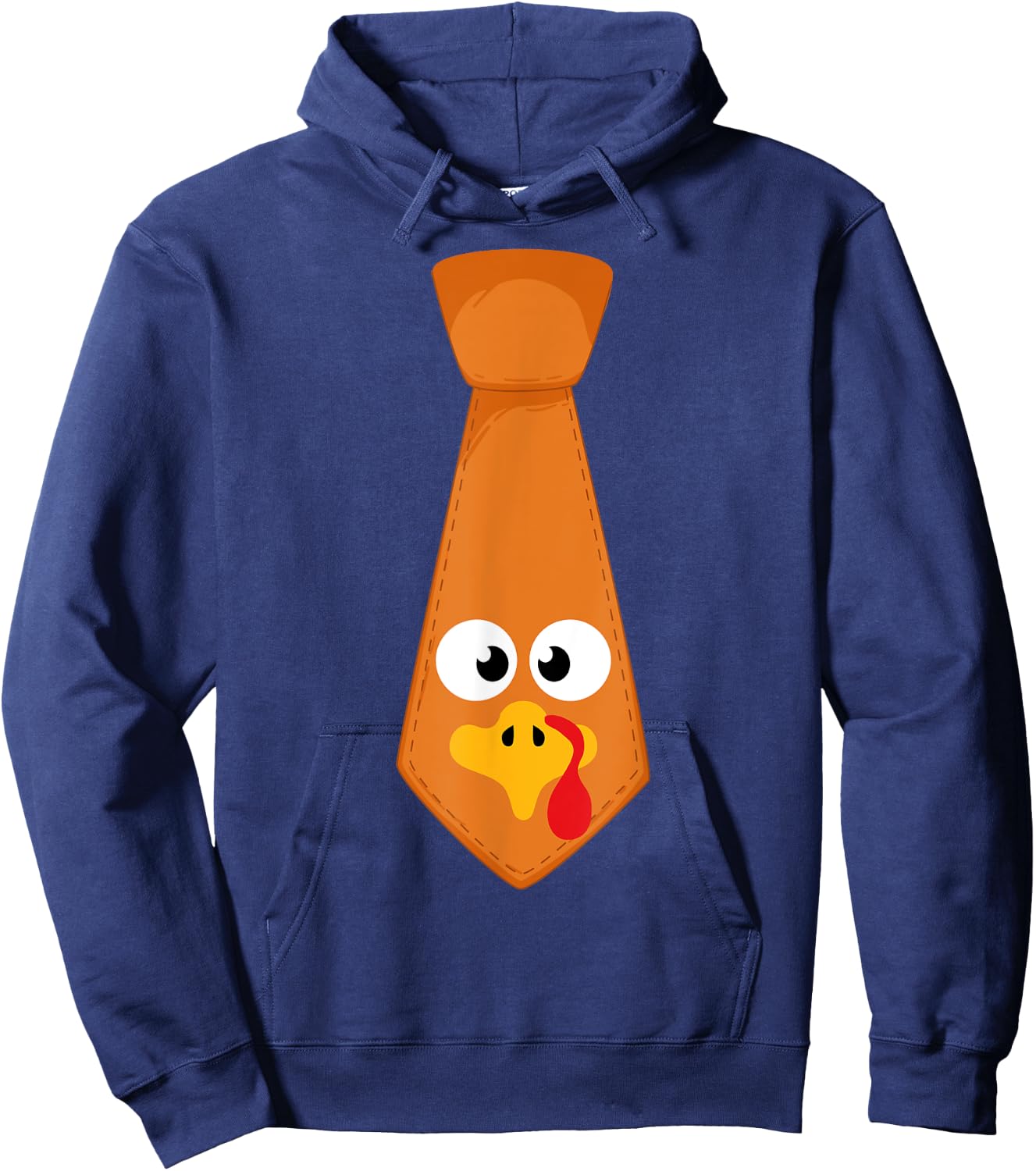 Thanksgiving costume tie with funny turkey face Hoodie - Hoodie | Navy
