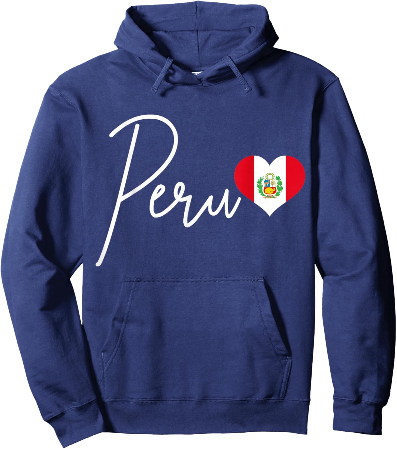 Peruvian Flag Heart Pride Hoodie - Hoodie | Navy