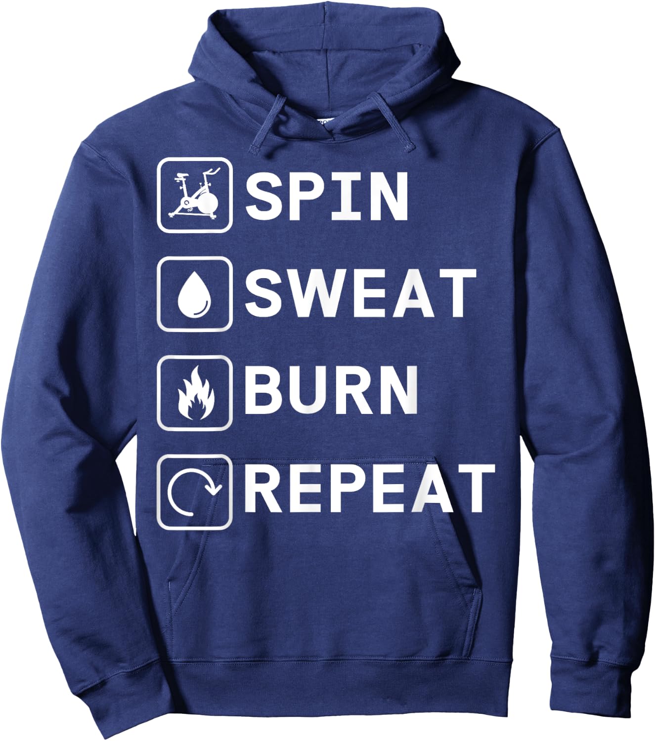 Spinning Class Spin sweat burn repeat Spin Hoodie - Hoodie | Navy