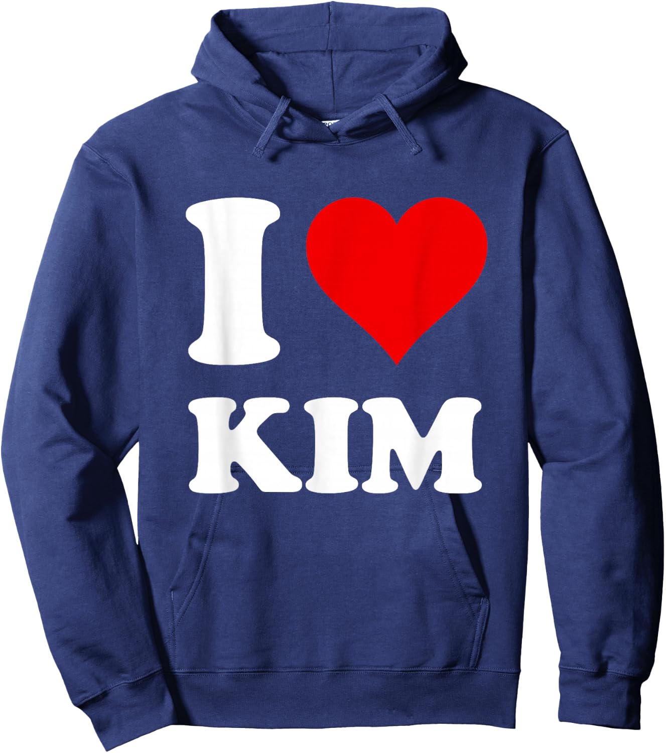 Red Heart Motif I Love Kim Hoodie - Hoodie | Navy