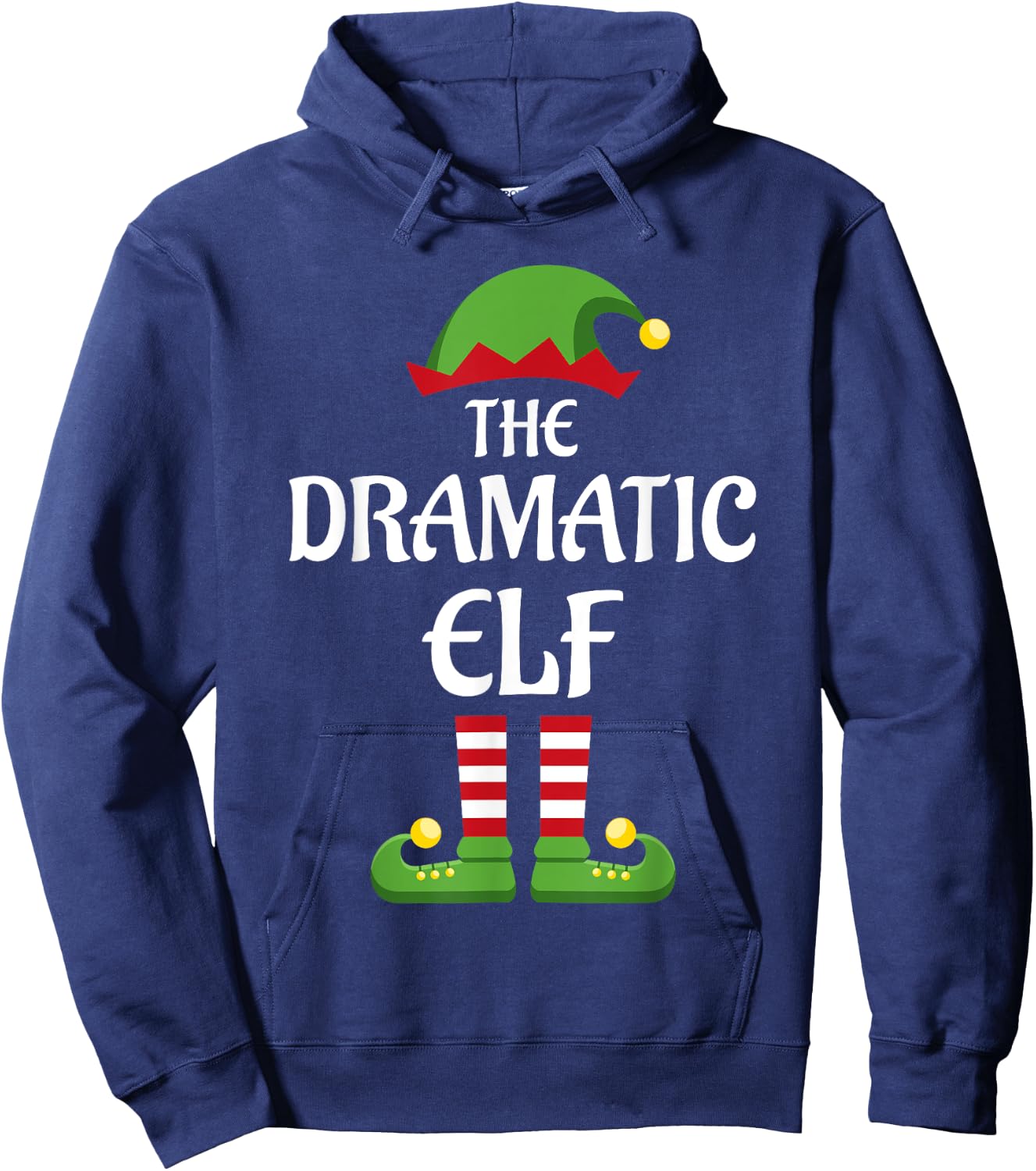 Dramatic Elf Family Matching Group Christmas Hoodie - Hoodie | Navy
