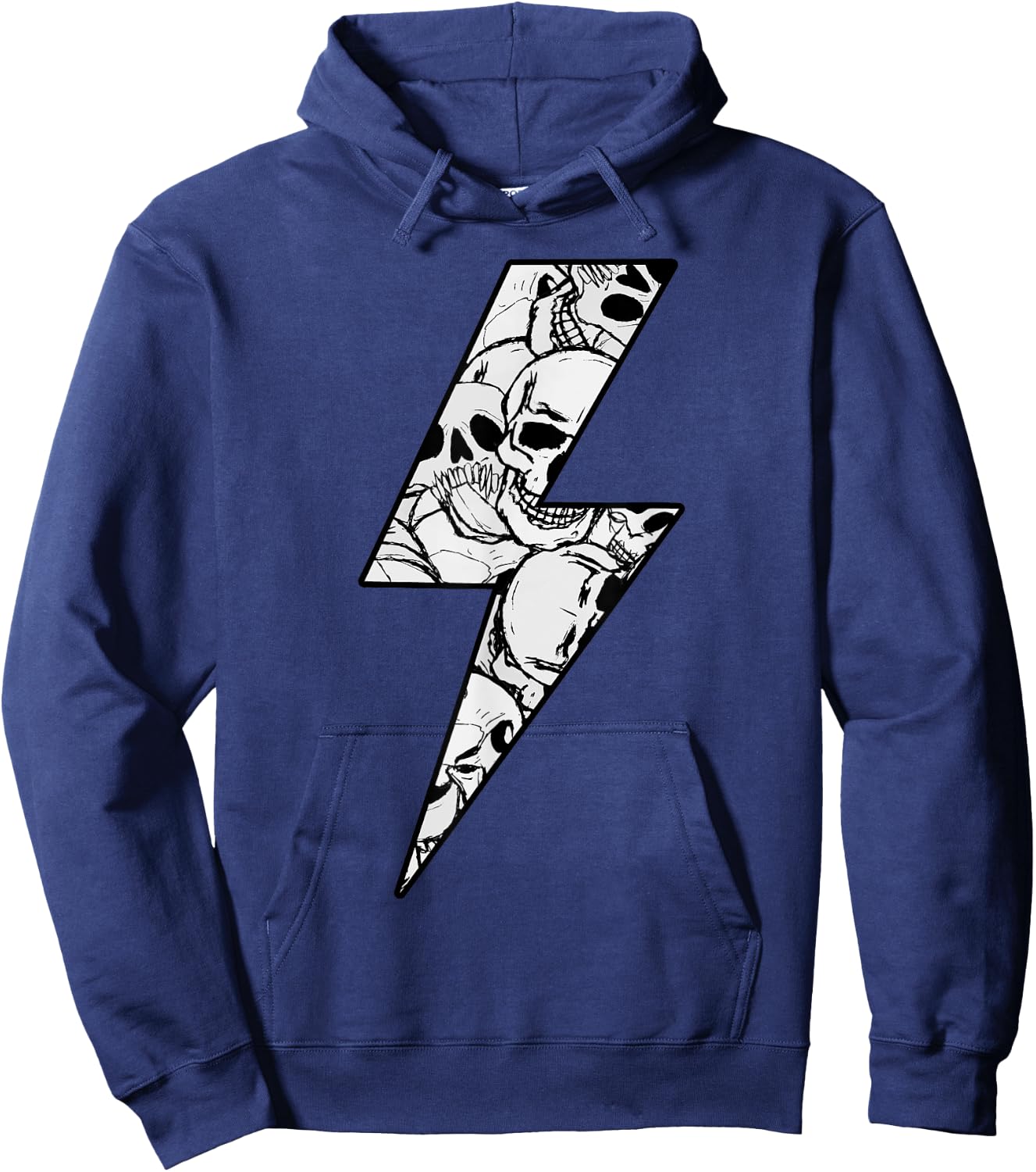Awesome SKULLS CAMO Lightning Bolt Hoodie - Hoodie | Navy