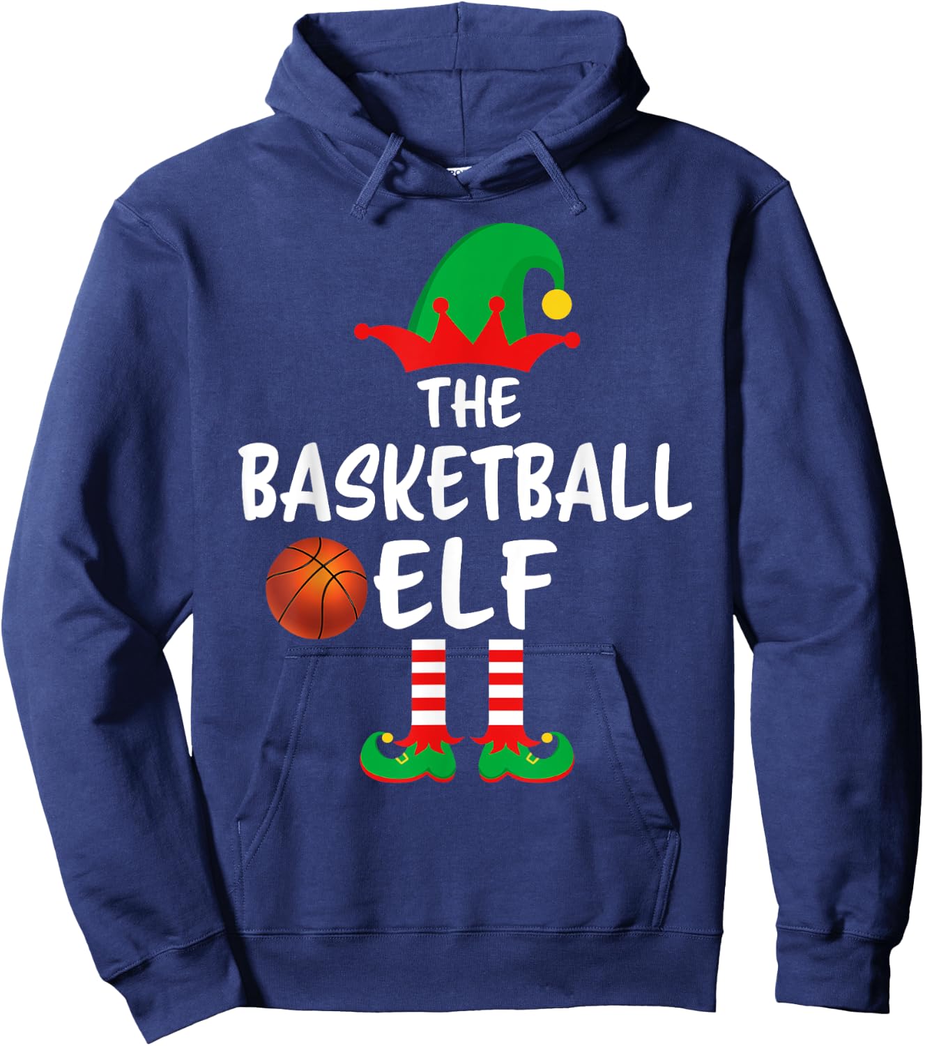 The Basketball Elf Matching Family Christmas Hoodie - Hoodie | Navy